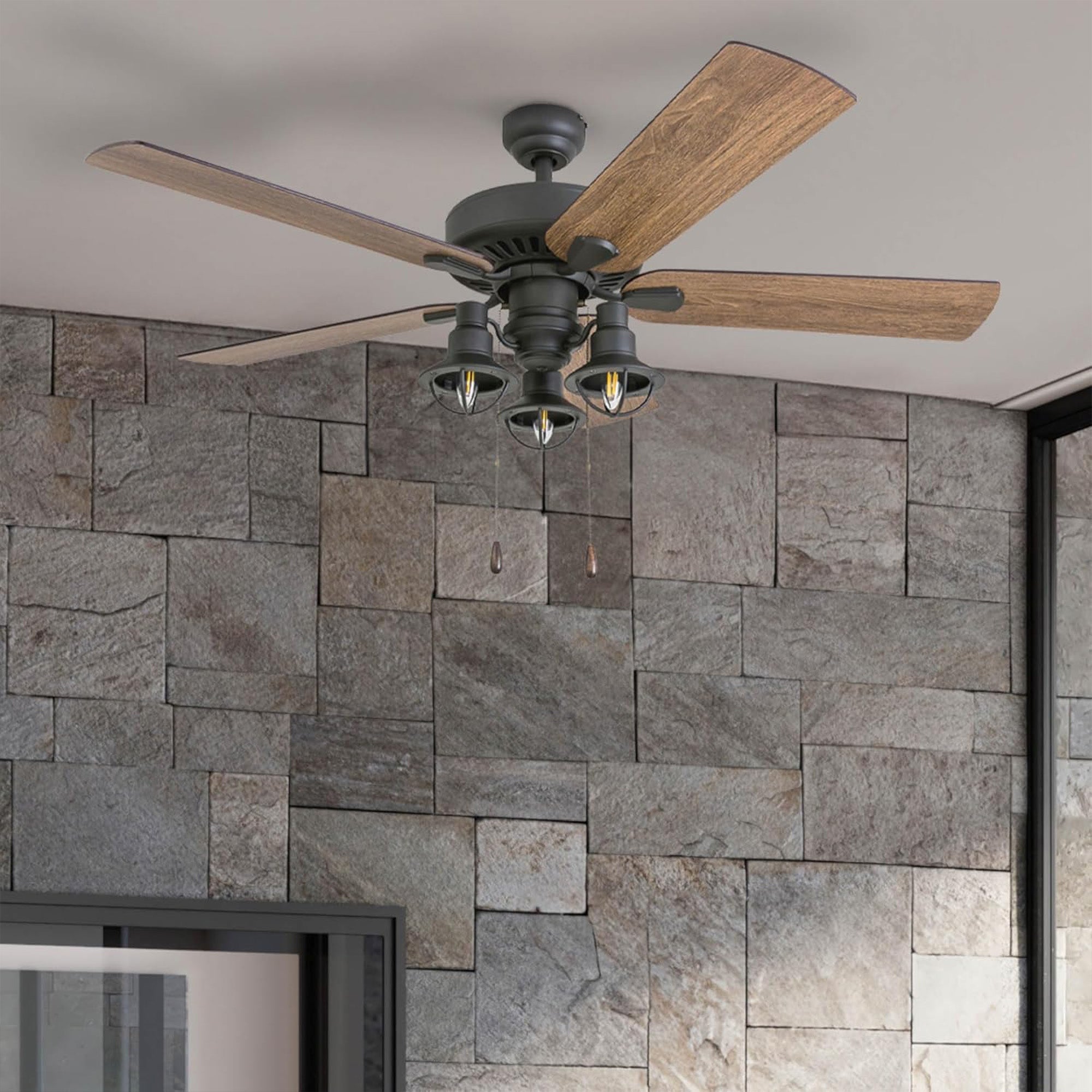 Prominence Home Ennora 52" Indoor Ceiling Fan with Light, Pull Chain, Bronze (Open Box)