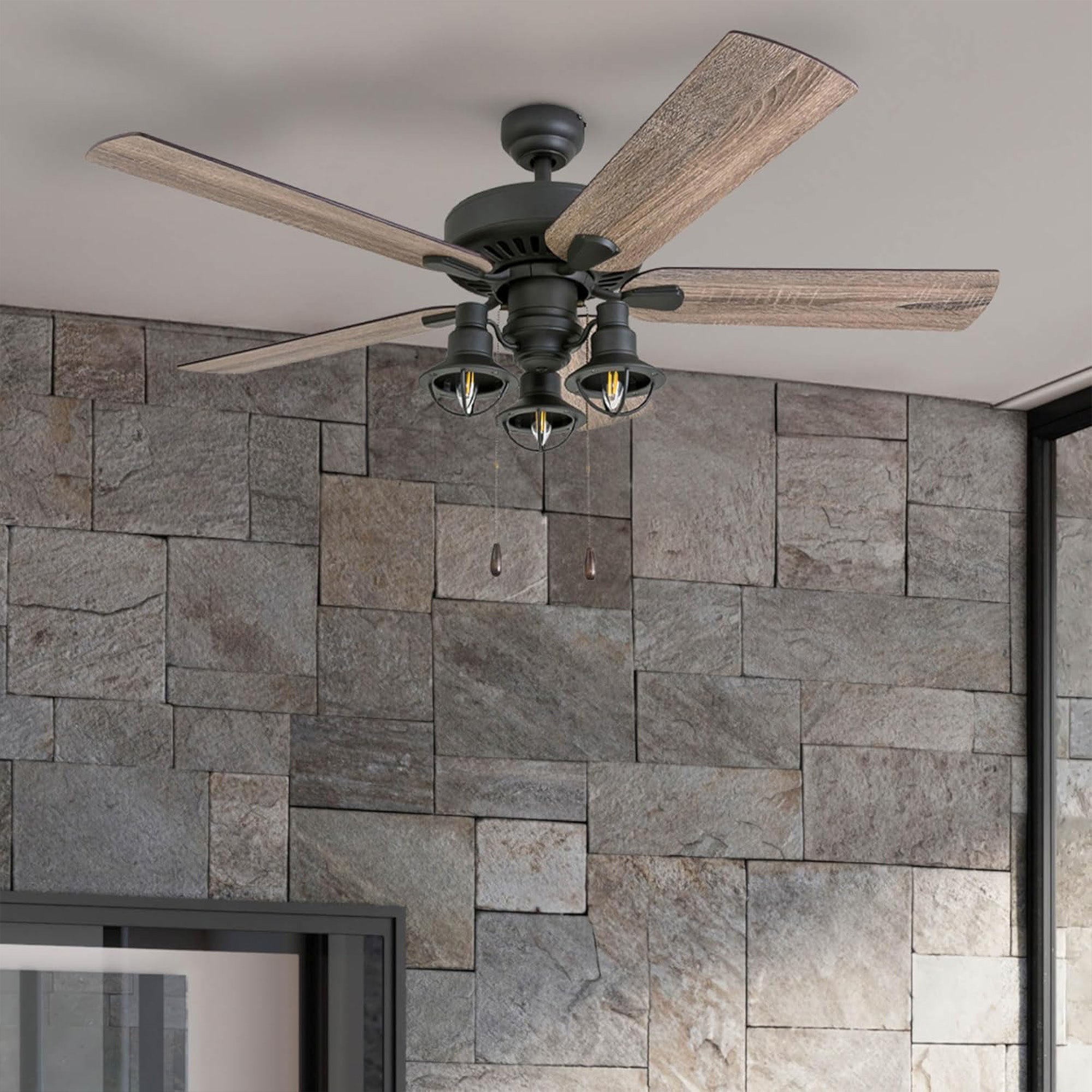 Prominence Home Ennora 52" Indoor Ceiling Fan with Light, Pull Chain, Bronze - VMInnovations
