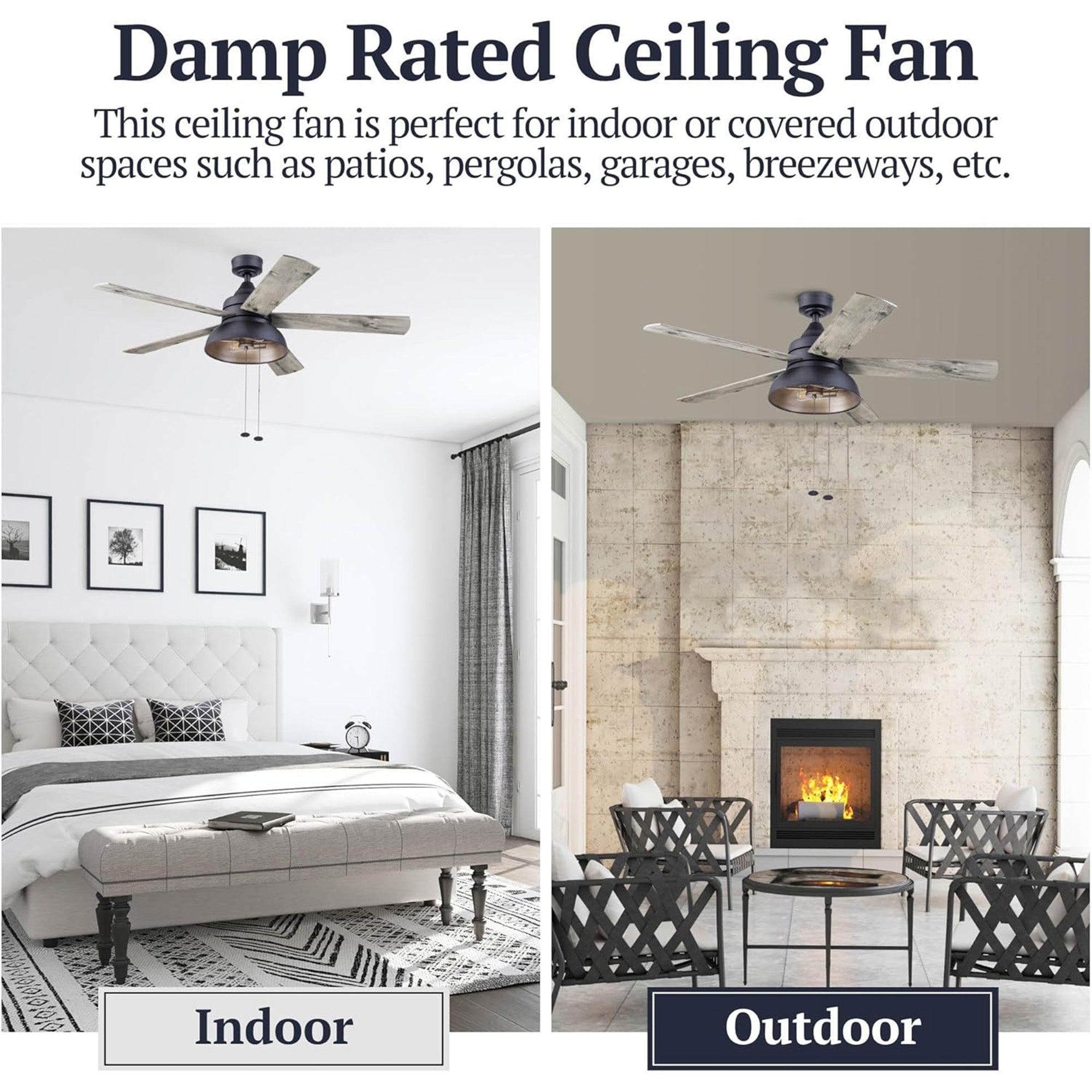 Prominence Home Brightondale 52" Industrial Ceiling Fan with Light, Matte Black