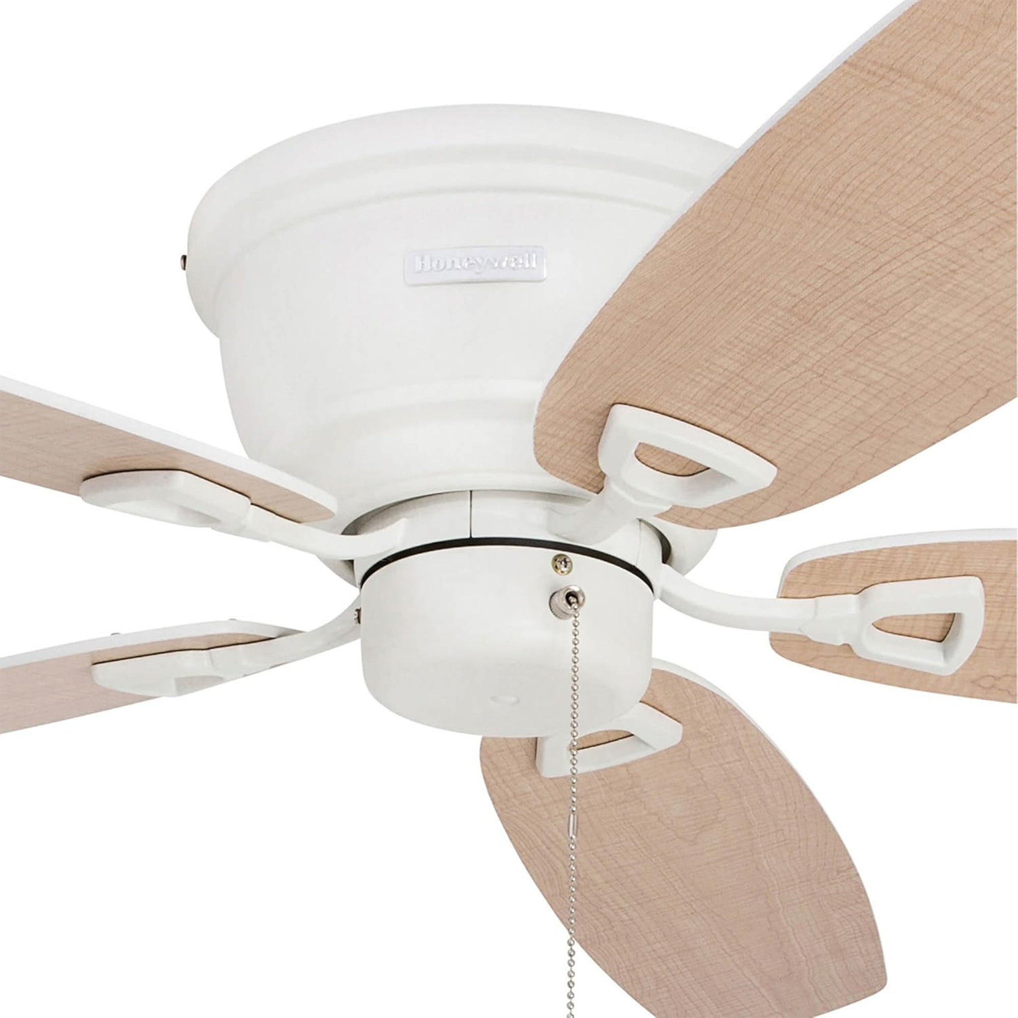 Honeywell Glen Alden 52" Indoor Ceiling Fan with Pull Chain, No Light, White