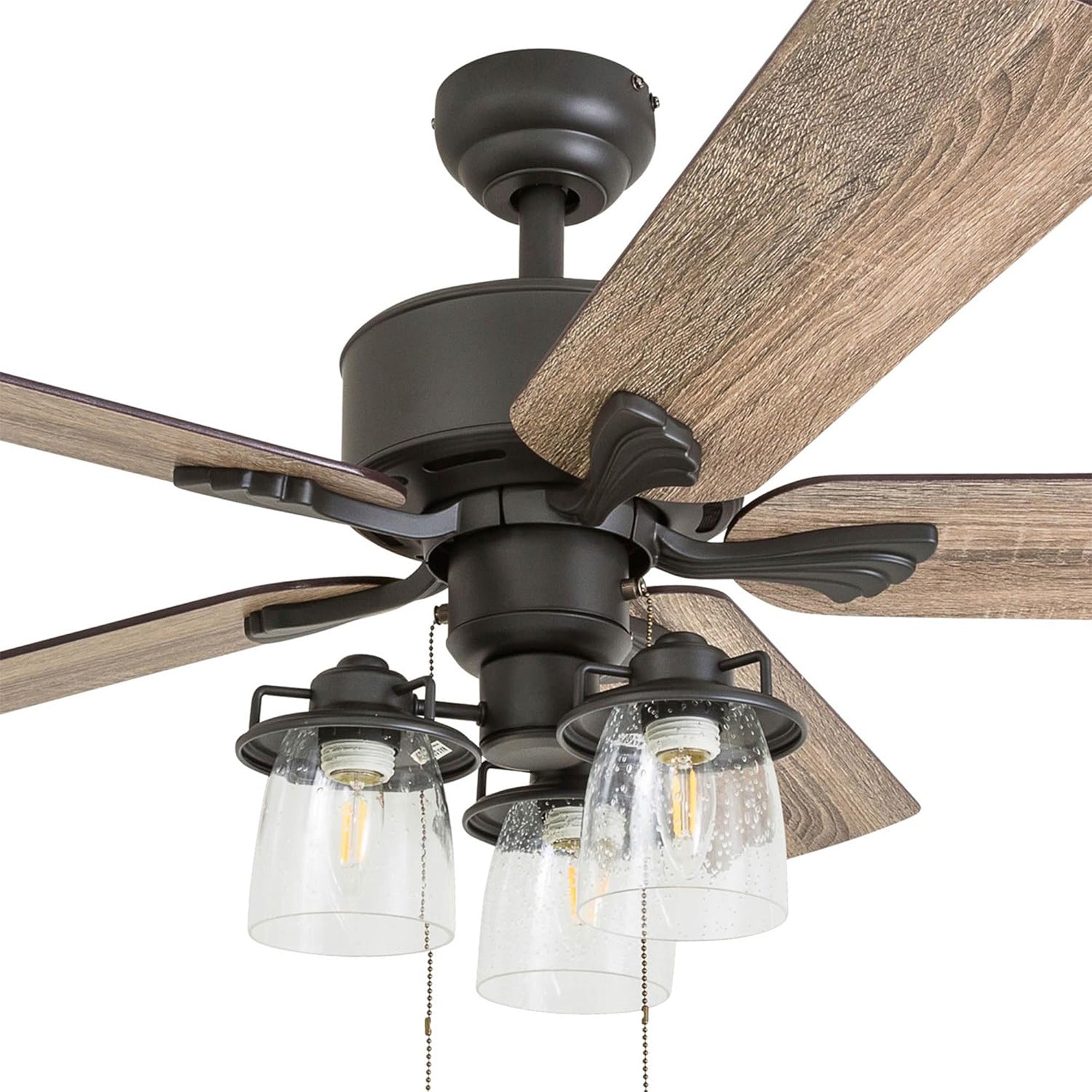 Prominence Home River Run 52" Indoor Ceiling Fan with Light, Pull Chain, Bronze - VMInnovations