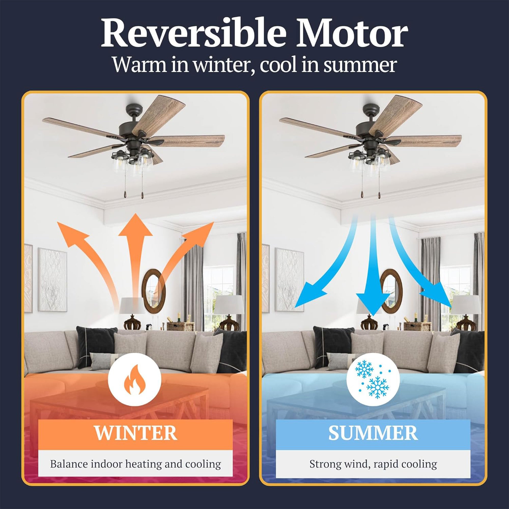 Prominence Home River Run 52" Indoor Ceiling Fan with Light, Pull Chain, Bronze - VMInnovations