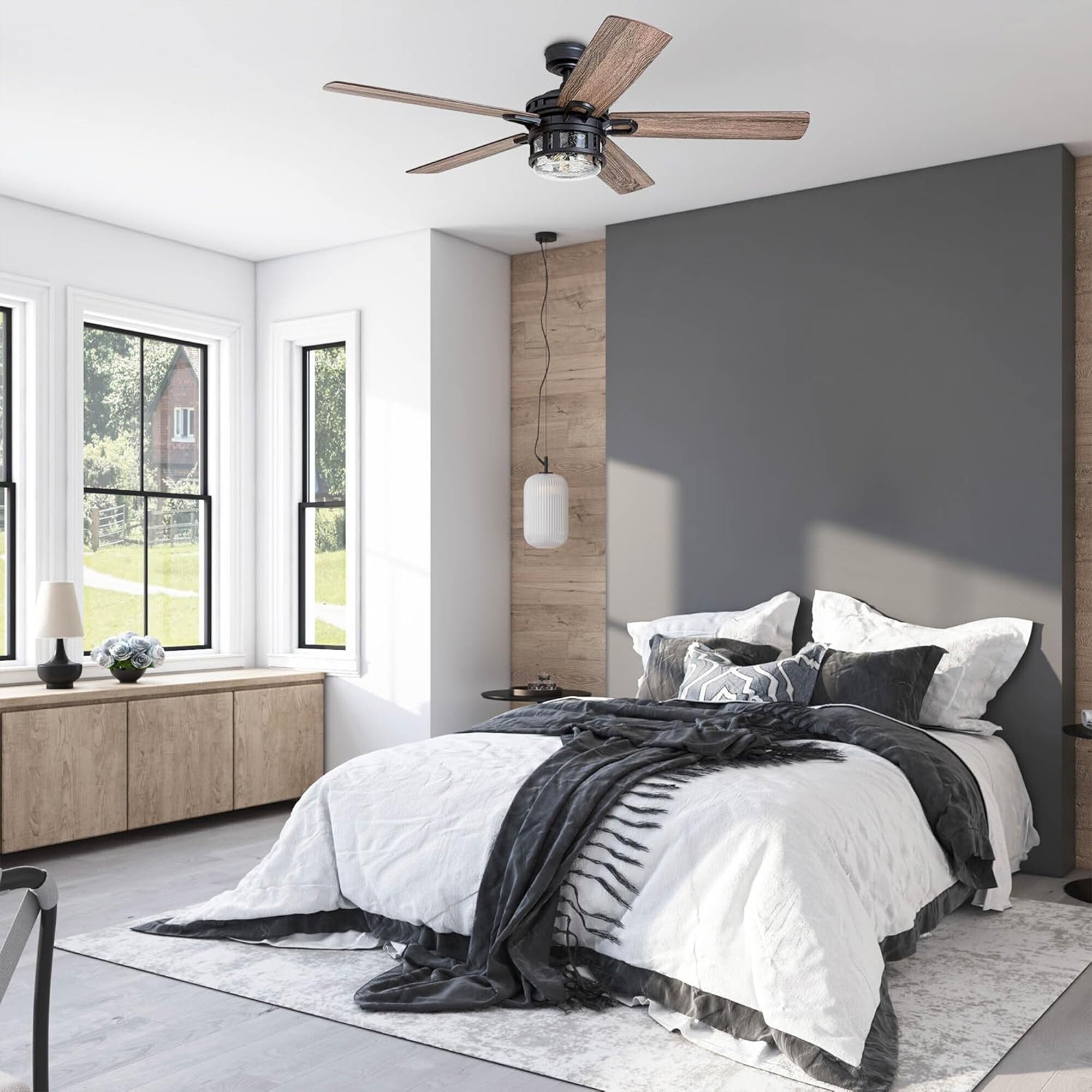 Honeywell Bonterra 52 Inch Ceiling Fan with LED Light & Remote, (Open Box)