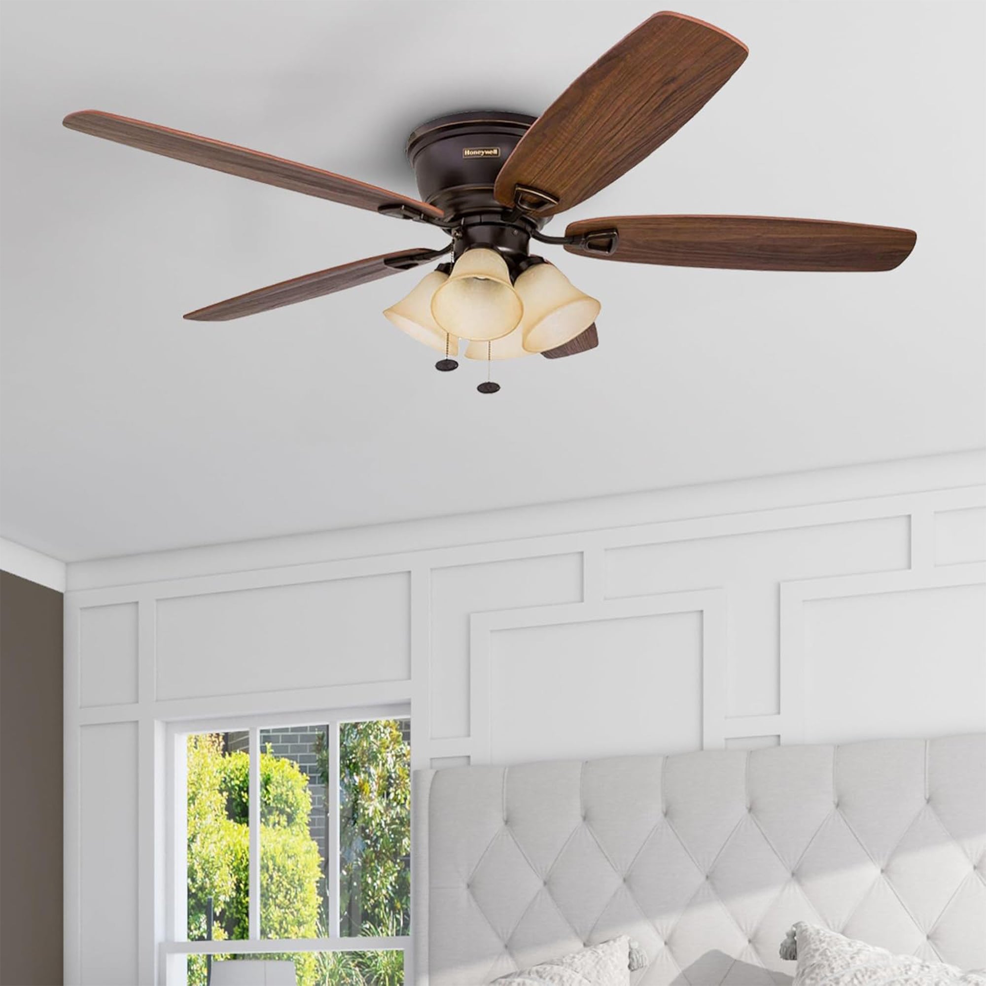 Honeywell Glen Alden 52" Indoor Ceiling Fan w/ Arm Light Kit, (Open Box)