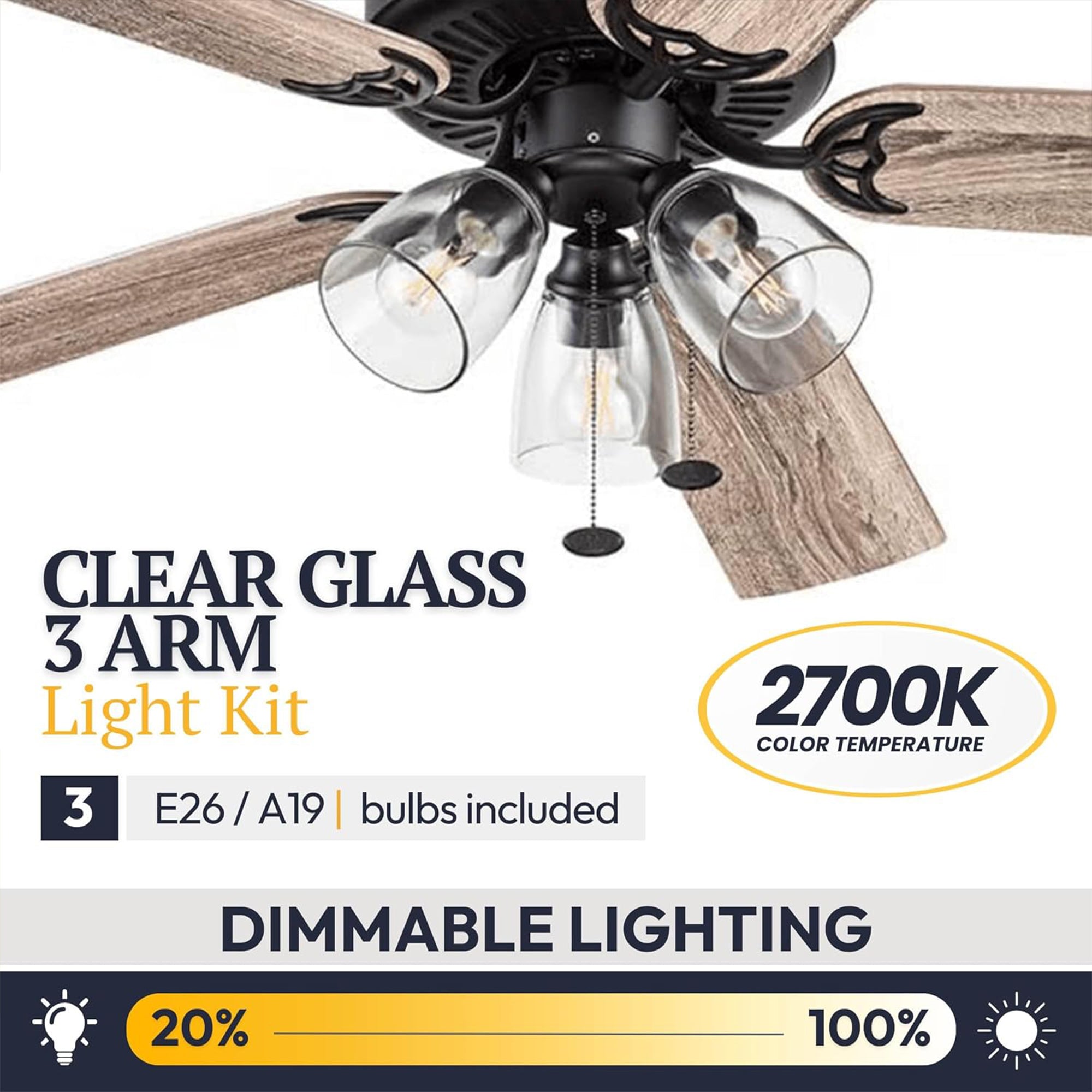 Prominence Home Saybrook 52 Inch Farmhouse LED Ceiling Fan with Light,(Open Box)