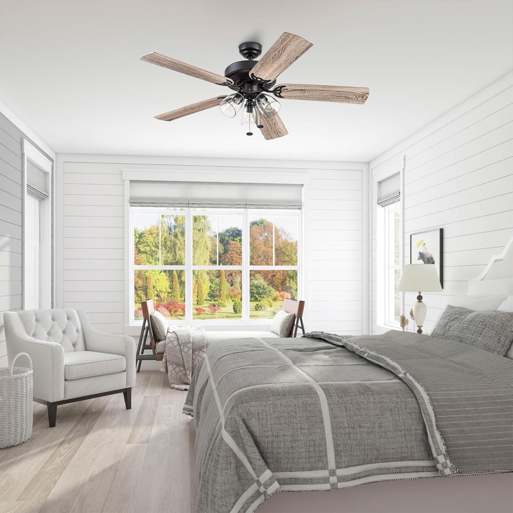 Prominence Home Saybrook 52 Inch Farmhouse LED Ceiling Fan with Light,(Open Box)