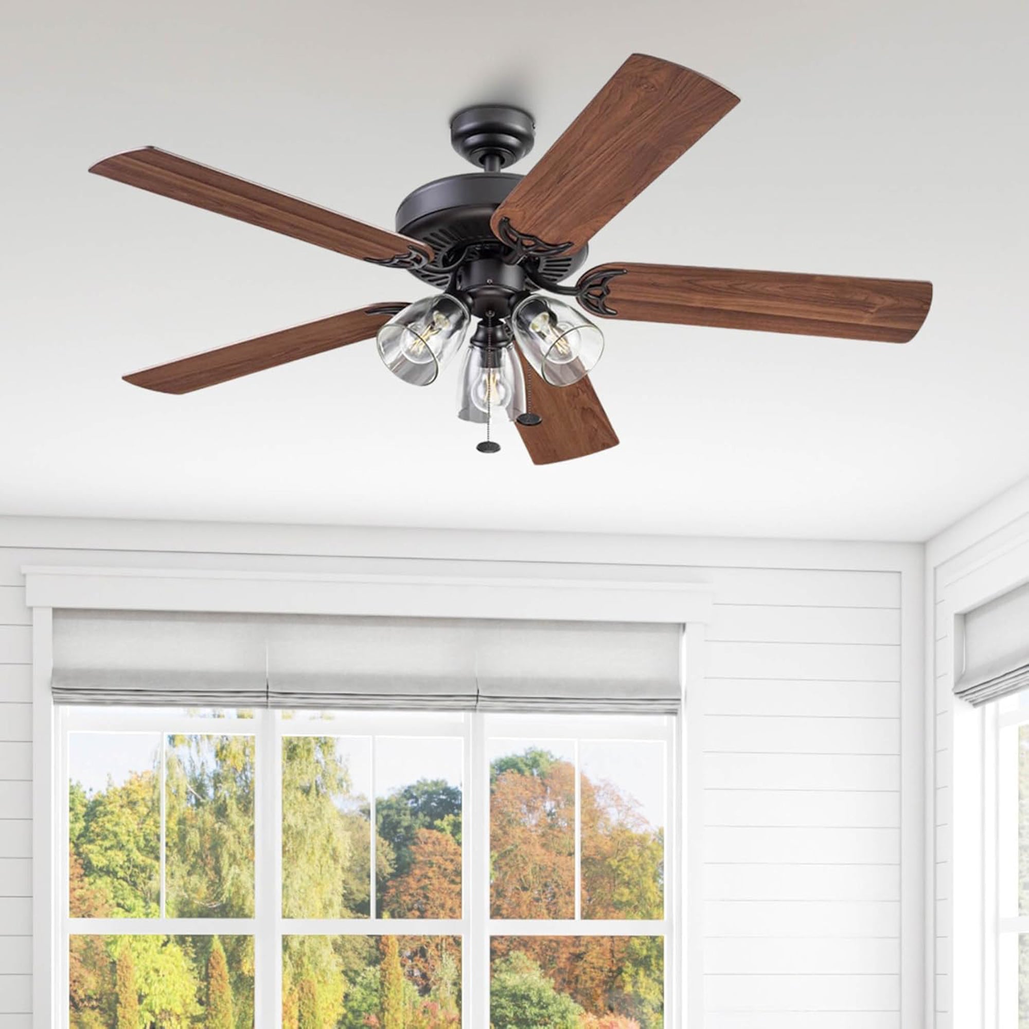 Prominence Home Saybrook 52 Inch Farmhouse LED Ceiling Fan with Light,(Open Box)