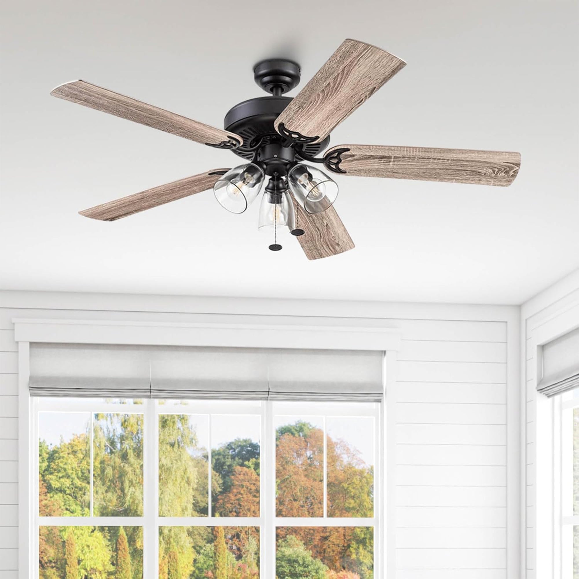 Prominence Home Saybrook 52 Inch Farmhouse LED Ceiling Fan with Light,(Open Box)