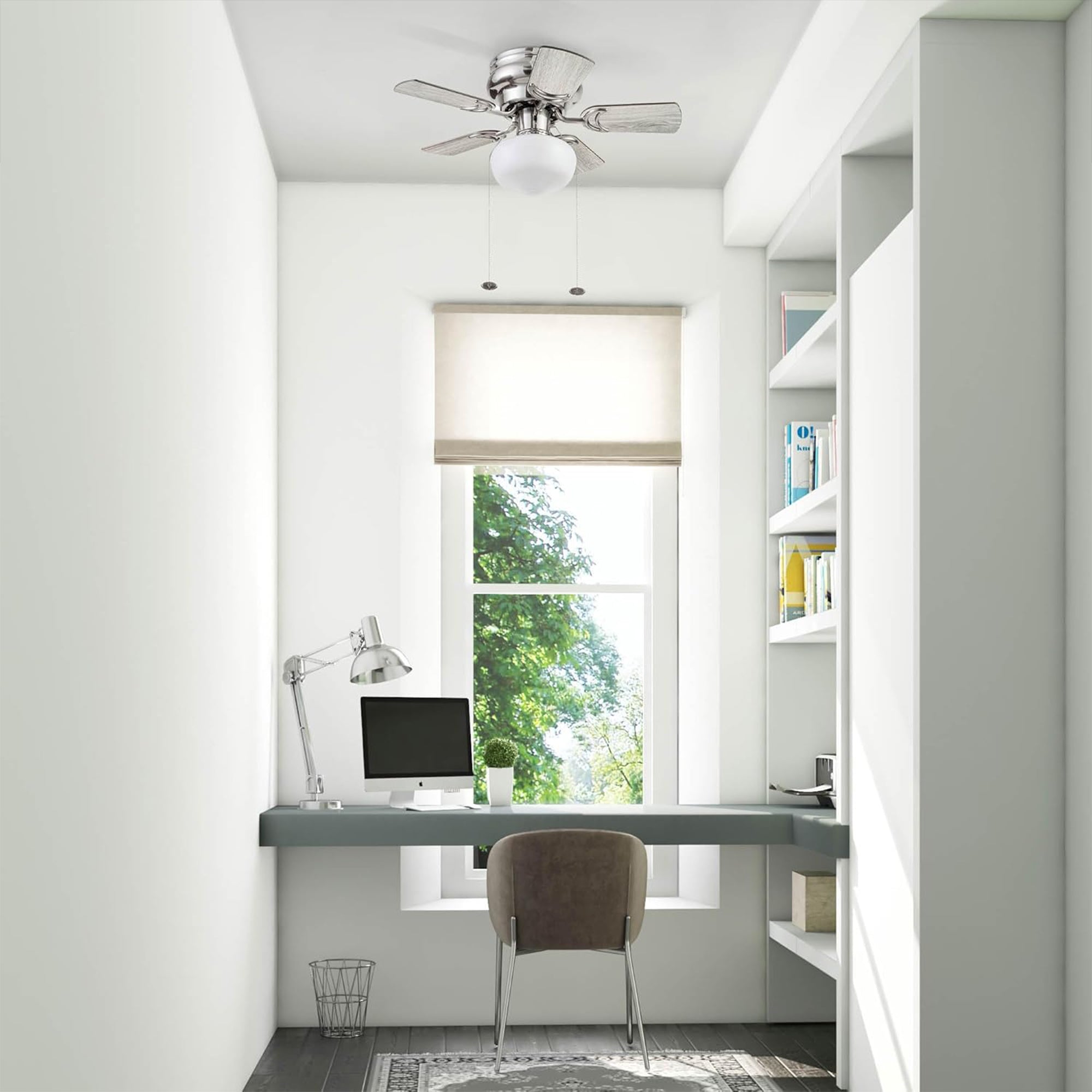 Prominence Home Hero 28 In Flush Mount LED Ceiling Fan Brushed Nickel (Open Box)