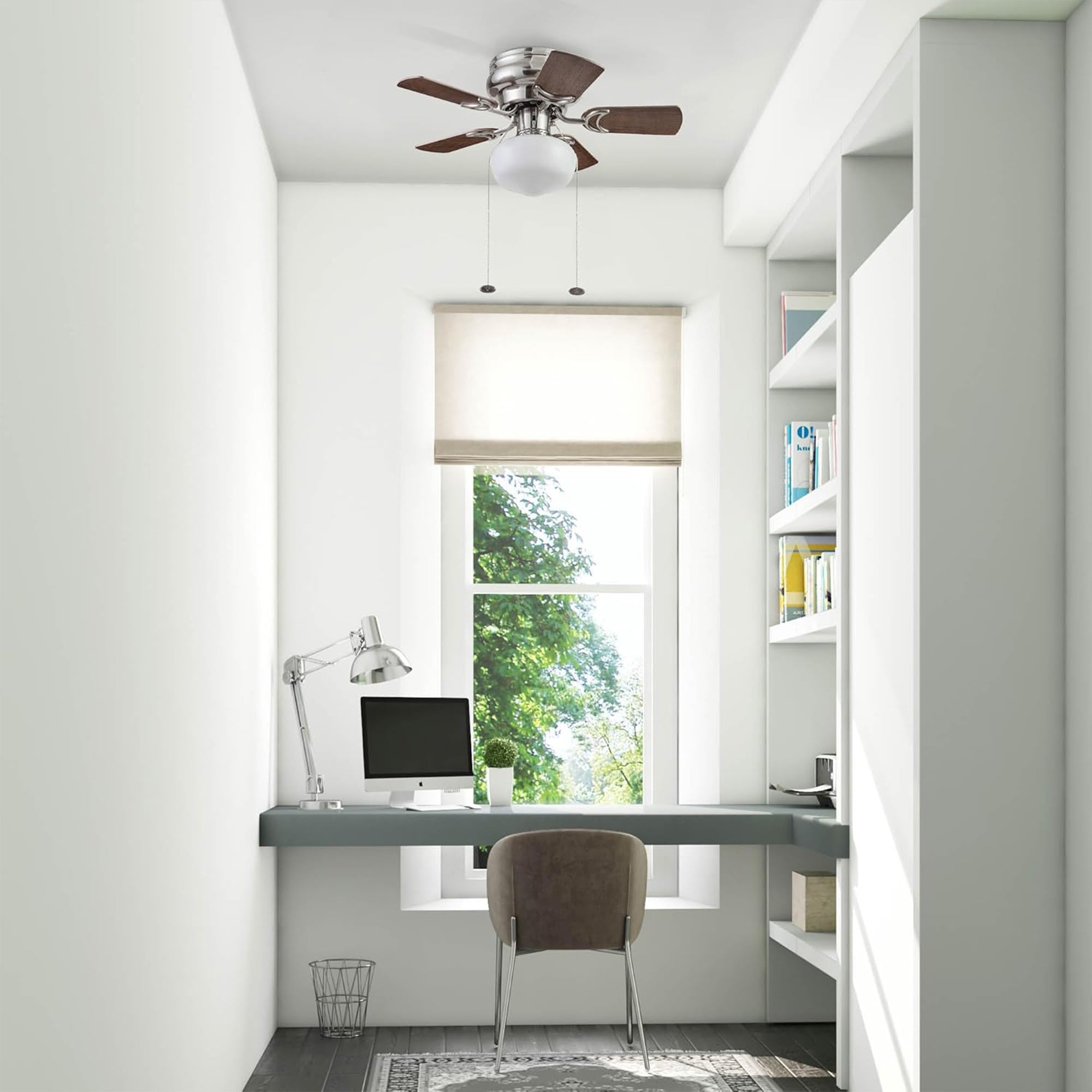 Prominence Home Hero 28 In Flush Mount LED Ceiling Fan Brushed Nickel (Open Box)