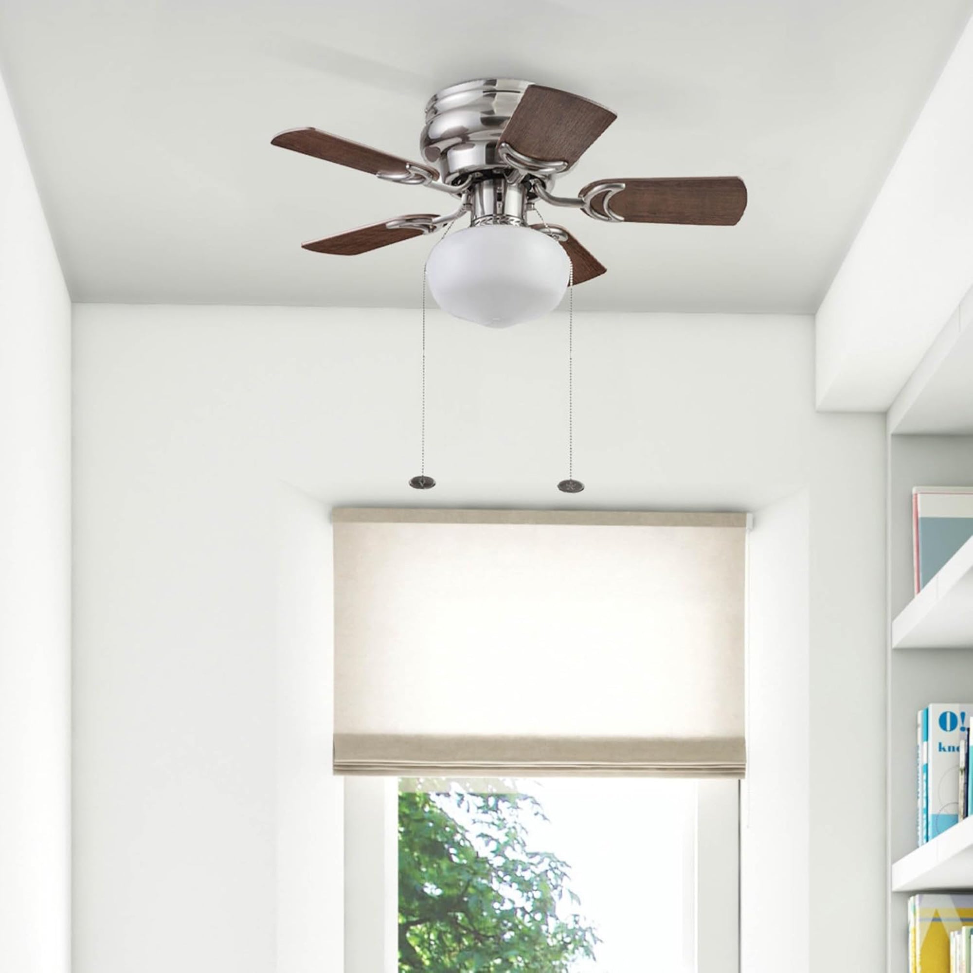 Prominence Home Hero 28 In Flush Mount LED Ceiling Fan Brushed Nickel (Open Box)