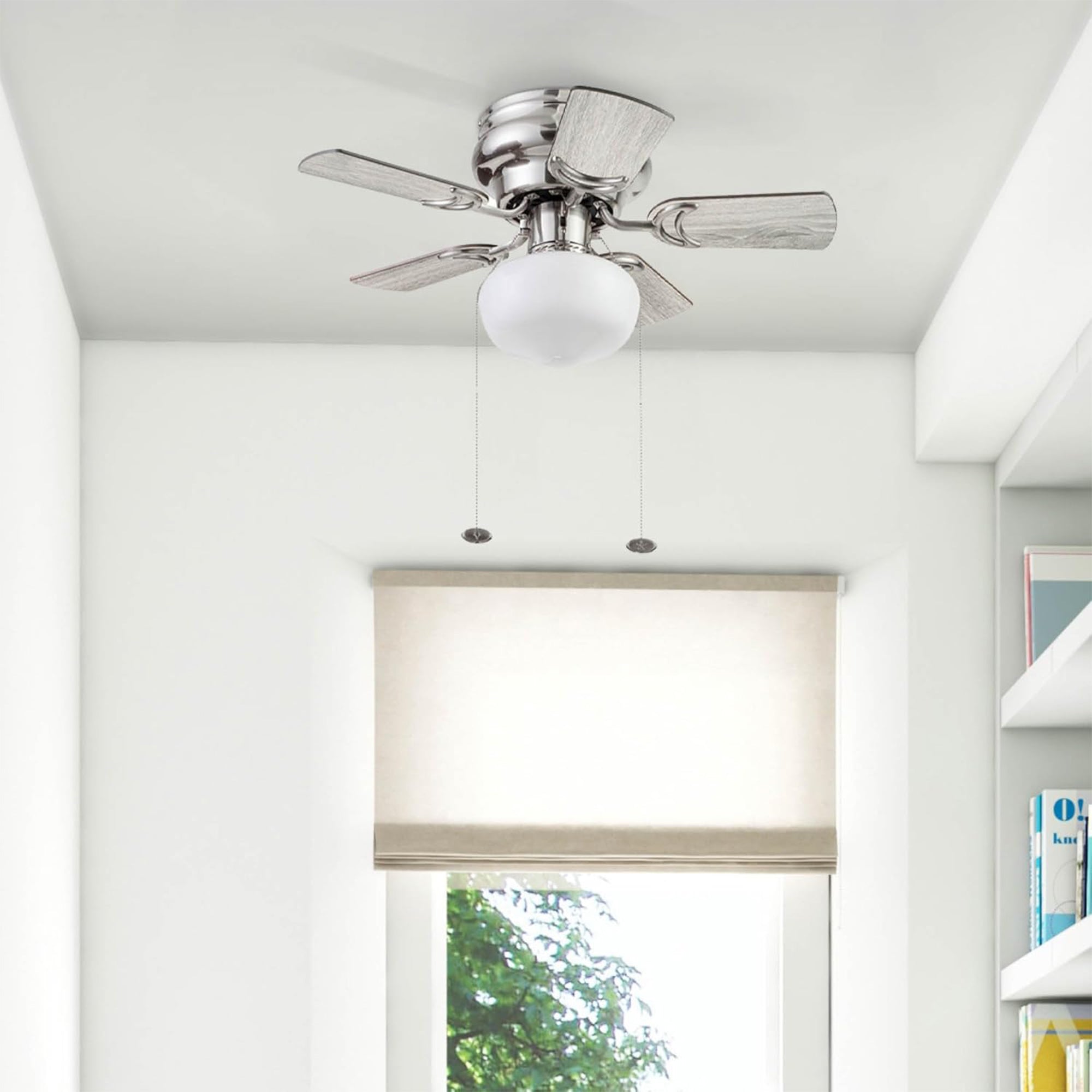 Prominence Home Hero 28 In Flush Mount LED Ceiling Fan Brushed Nickel (Open Box)