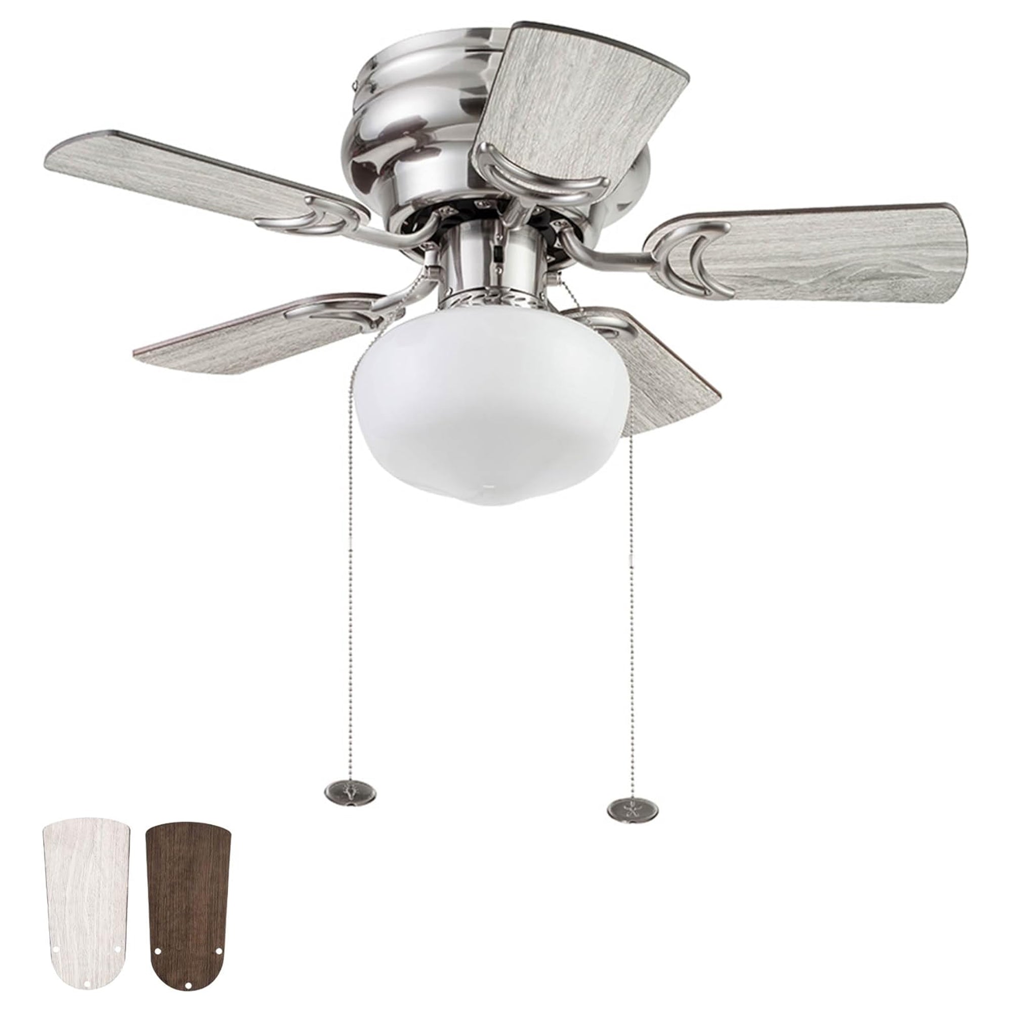 Prominence Home Hero 28 In Flush Mount LED Ceiling Fan Brushed Nickel (Open Box)
