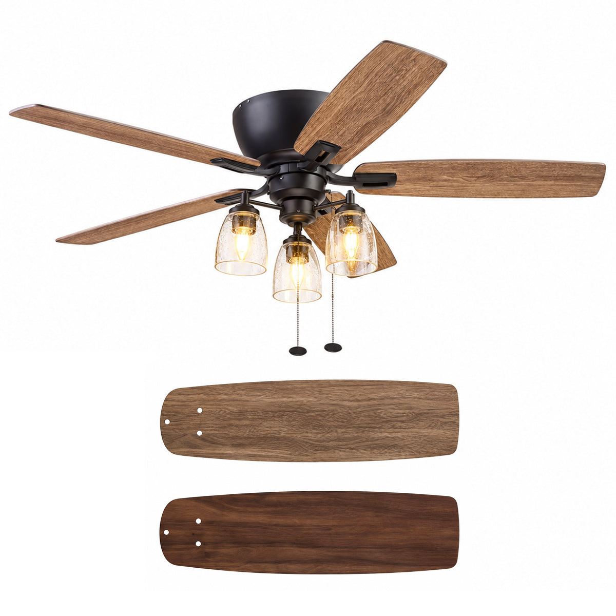 Prominence Home Arthur 52 Inch Flush Mount LED Ceiling Fan with Light(Open Box) - VMInnovations