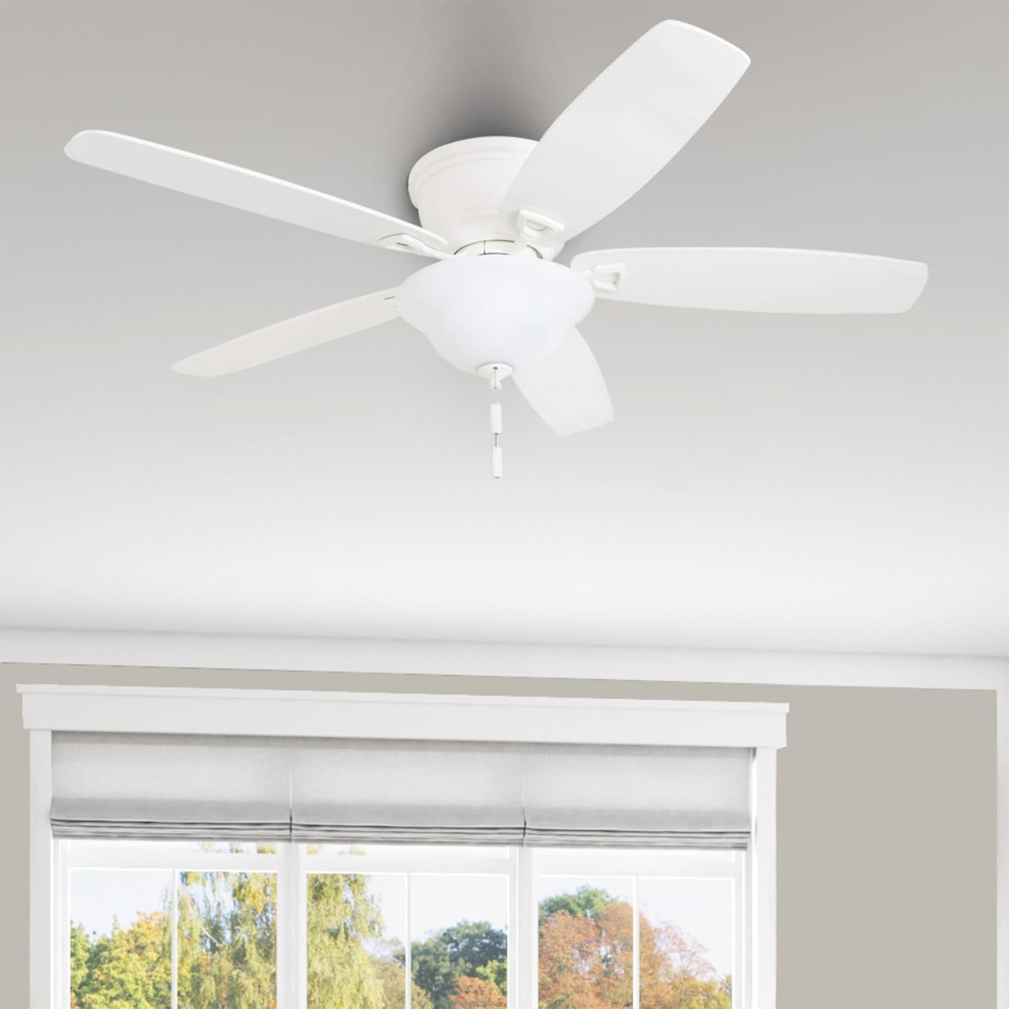 Honeywell Glen Alden 52" Indoor Ceiling Fan with Bowl Light, Pull Chain, White - VMInnovations
