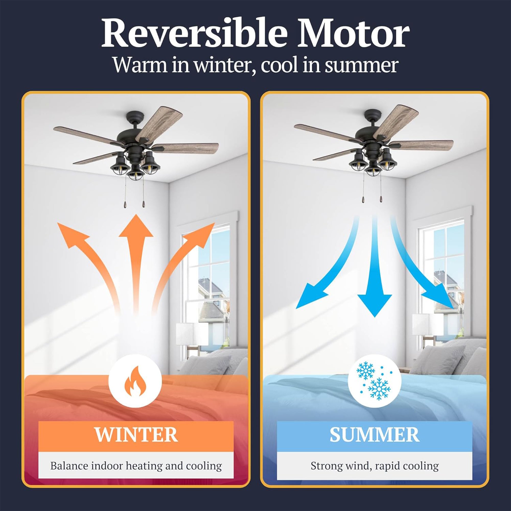 Prominence Home Sivan Farmhouse LED Ceiling Fan, Light & Remote, 52" (Open Box) - VMInnovations