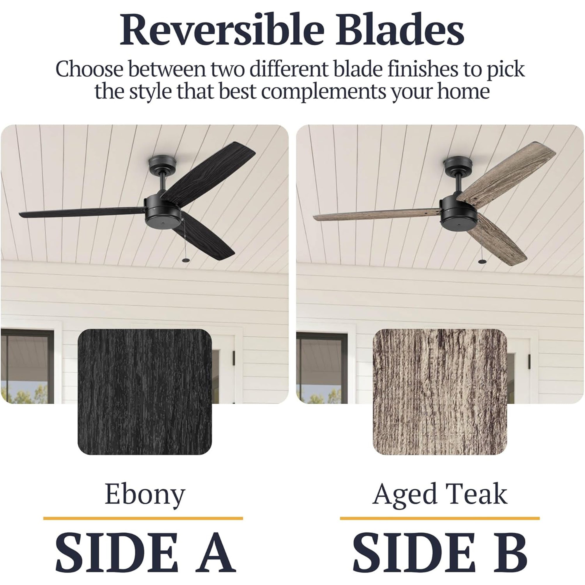Prominence Home Journal 52" Ceiling Fan, No Light, Pull Chain Control, Black - VMInnovations