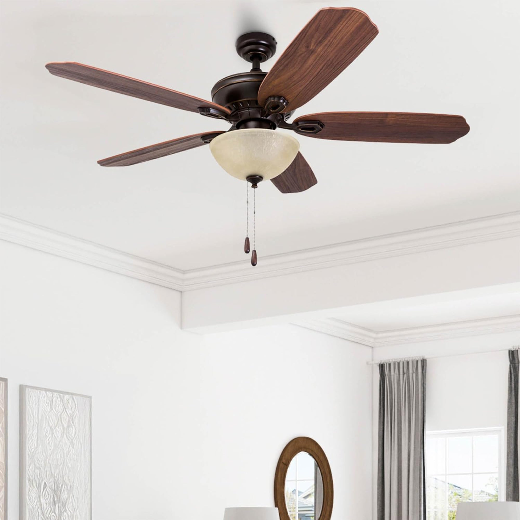 Prominence Home Spring Hollow LED Ceiling Fan w/ Light and Pull Chain(For Parts)