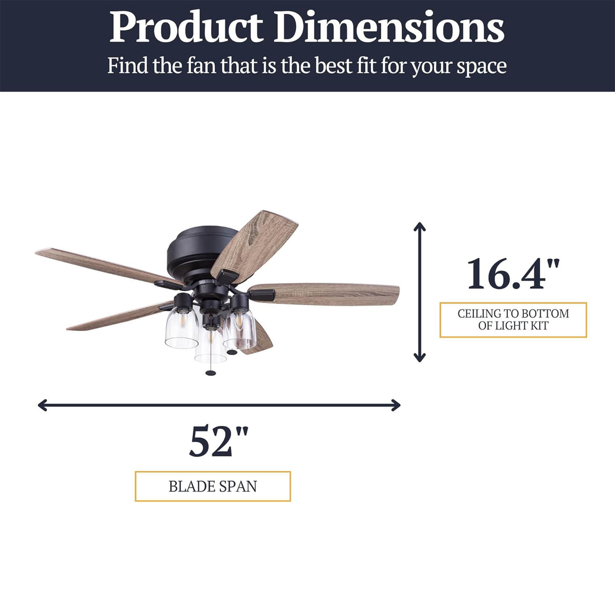Prominence Home Magonia 52 Inch Ceiling Fan with Pull Chain, Black (For Parts)