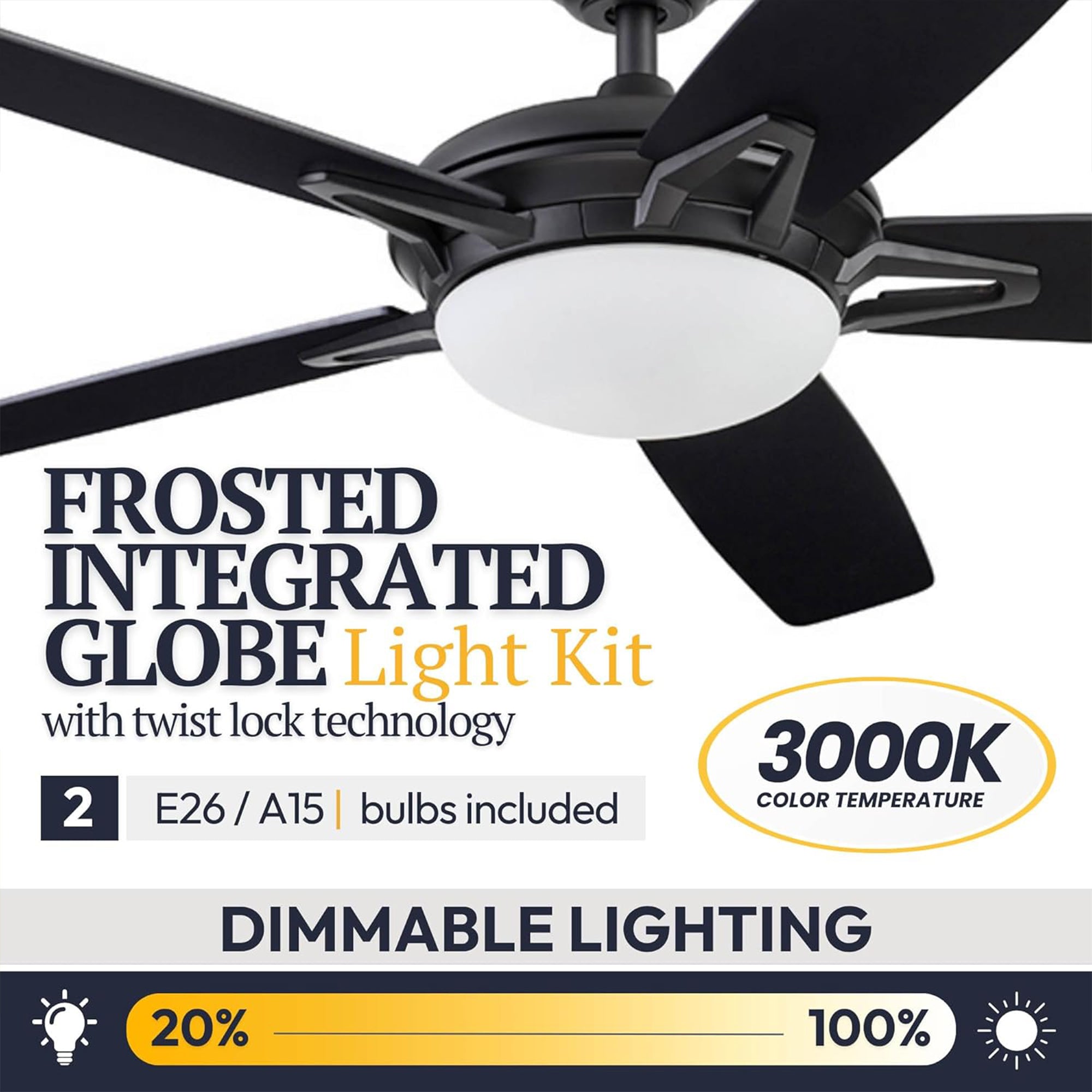 Prominence Home Clancy 52 Inch Indoor LED Ceiling Fan with Remote, Matte Black - VMInnovations