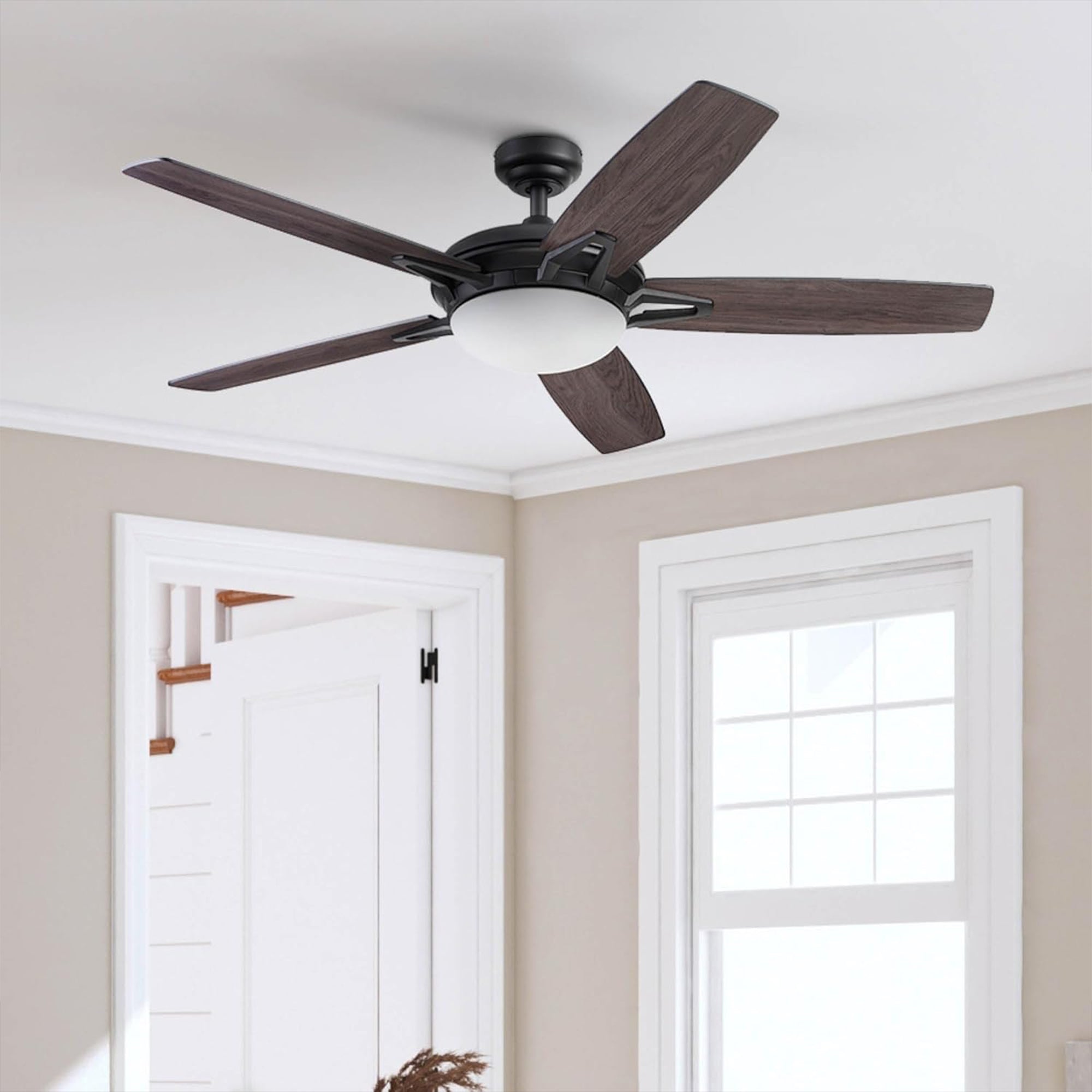 Prominence Home Clancy 52 Inch Indoor LED Ceiling Fan with Remote, Matte Black - VMInnovations