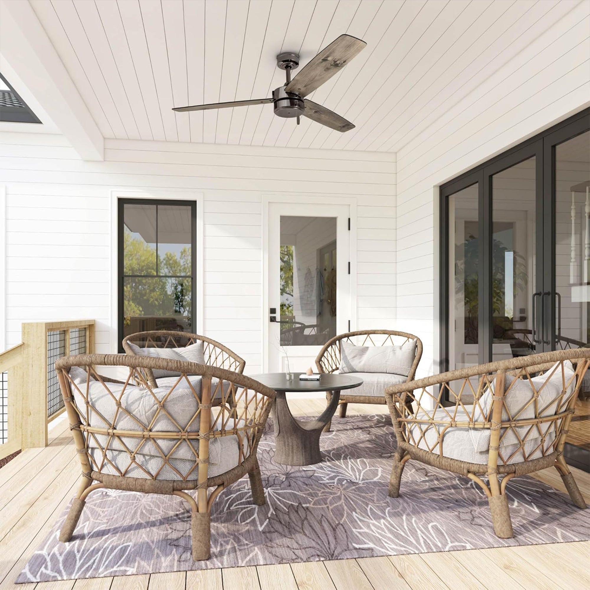 Prominence Home Journal 52 Inch Outdoor Ceiling Fan with Pull Chain (Open Box) - VMInnovations