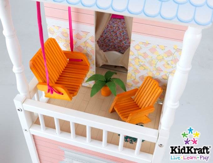 KidKraft Savannah Dollhouse Girls Play Wood Play Doll House w/ Doll Family