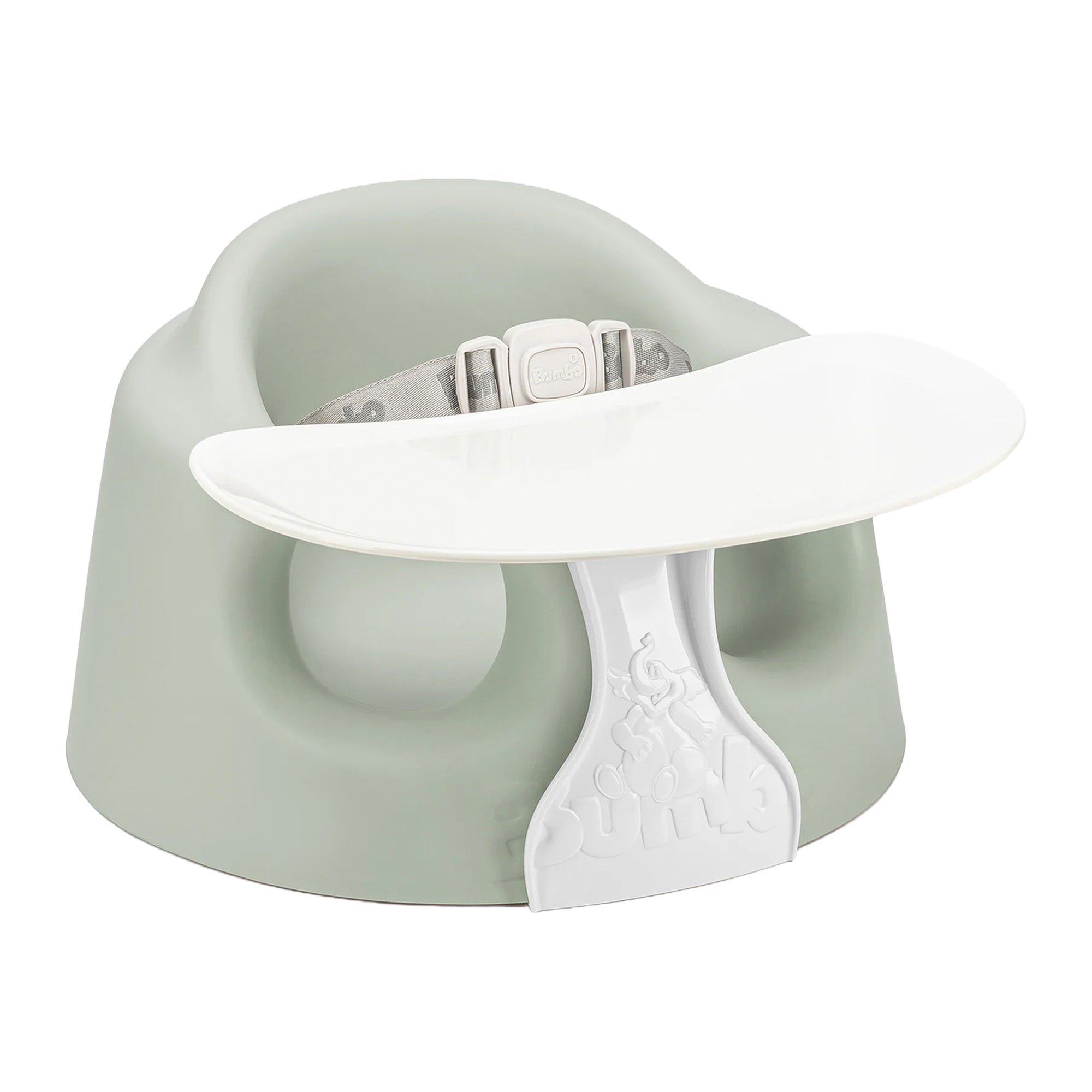 Bumbo Infant Floor Seat PLUS+ Sit Up Chair, Adjustable Safety Harness, Agave