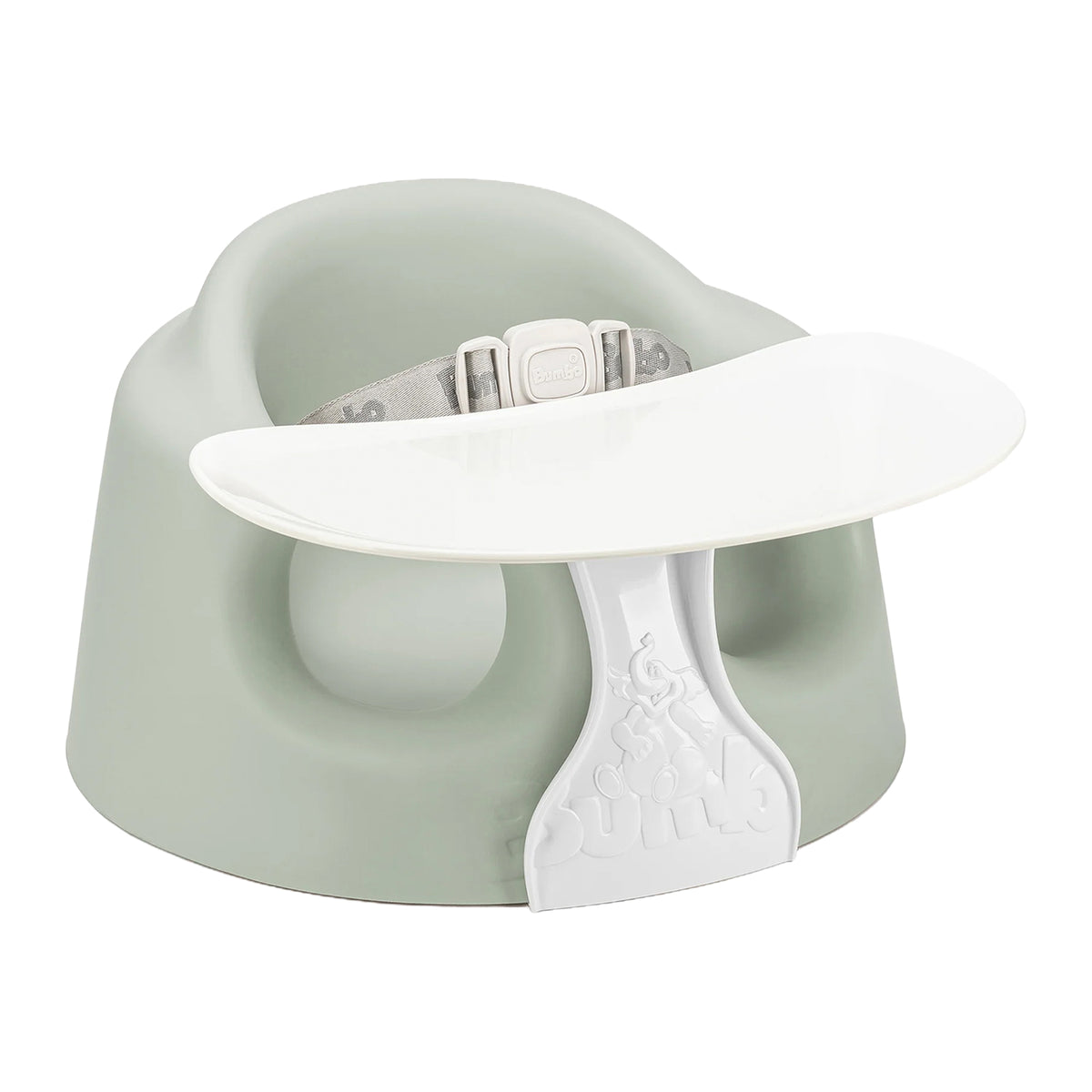 Bumbo Infant Floor Seat PLUS+ Sit Up Chair, Adjustable Safety Harness, Agave - VMInnovations