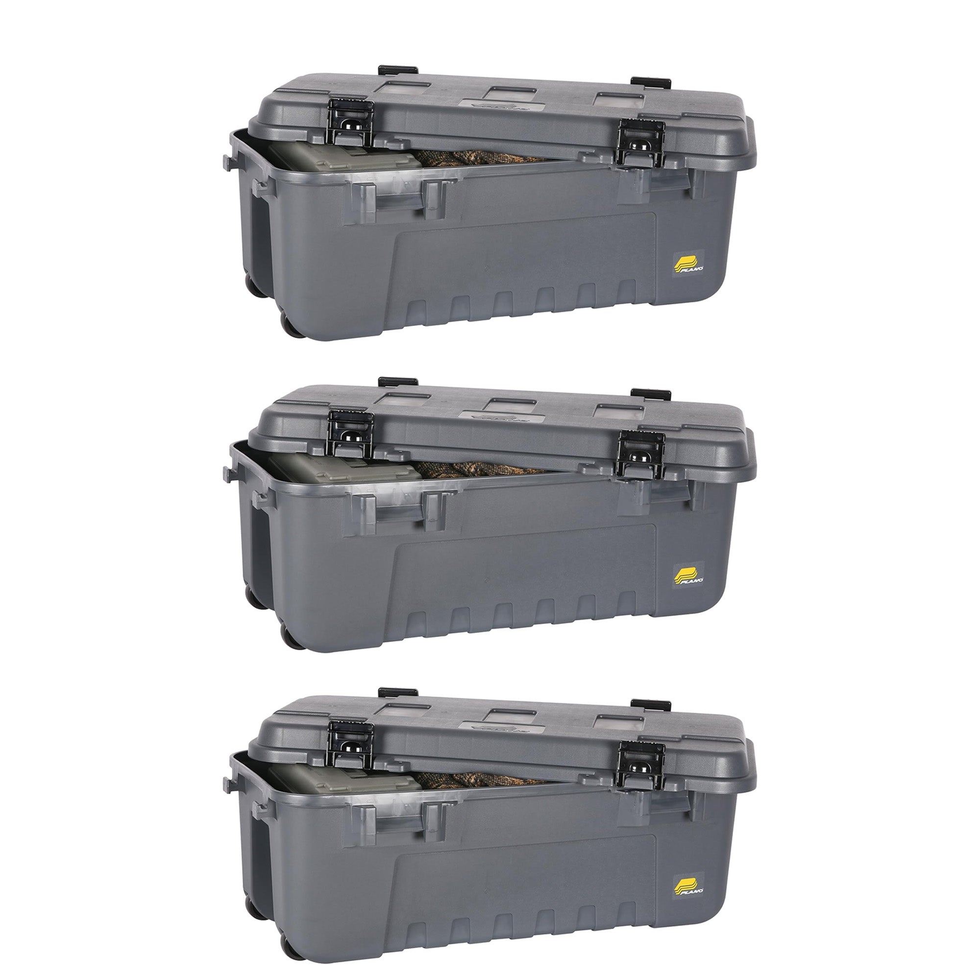 Plano 3 Pk Storage Trunk with Wheels, Lockable Sportsman Box, 108Qt (For Parts)