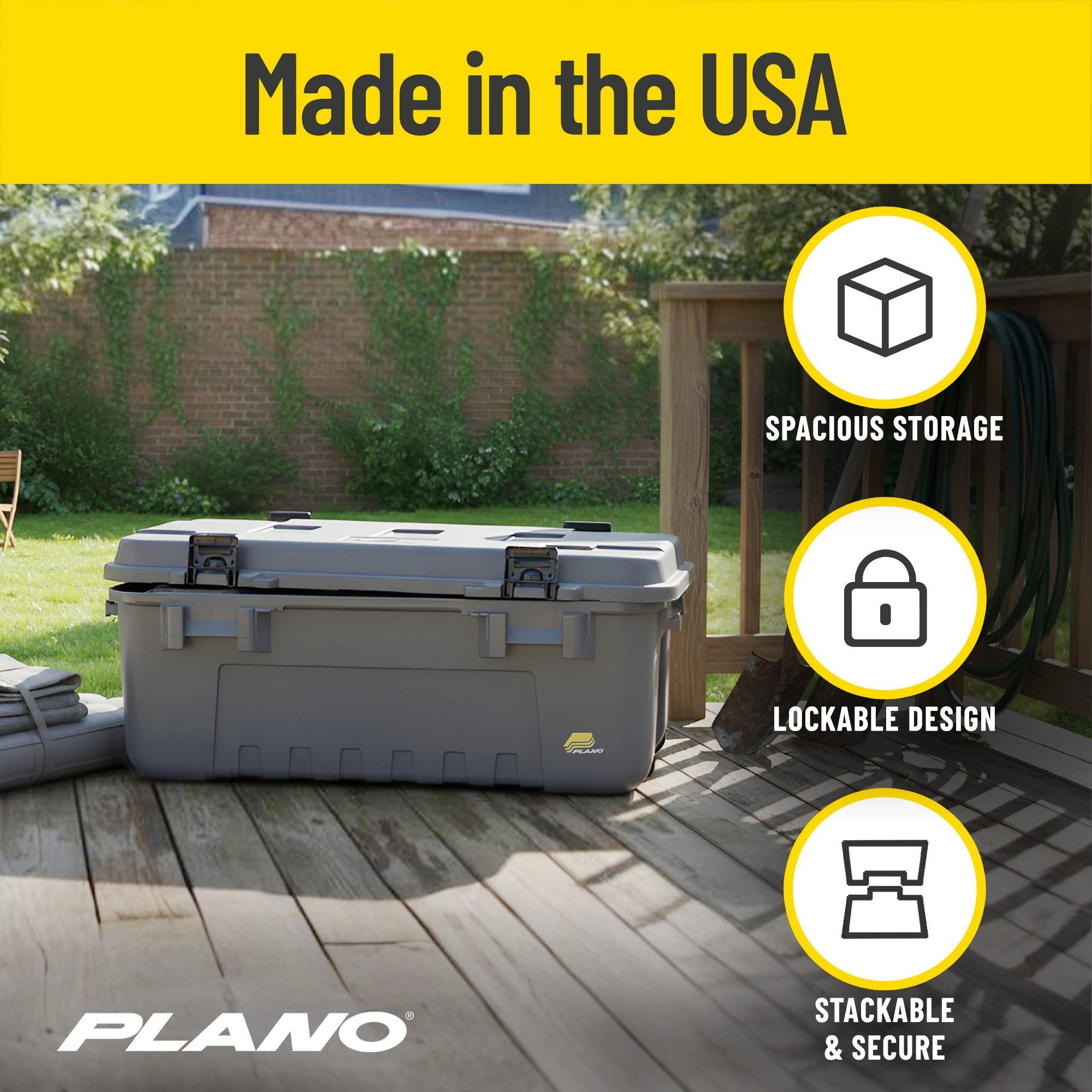 Plano 3 Pack Storage Trunk with Wheels, Lockable Sportsman Box (Open Box)