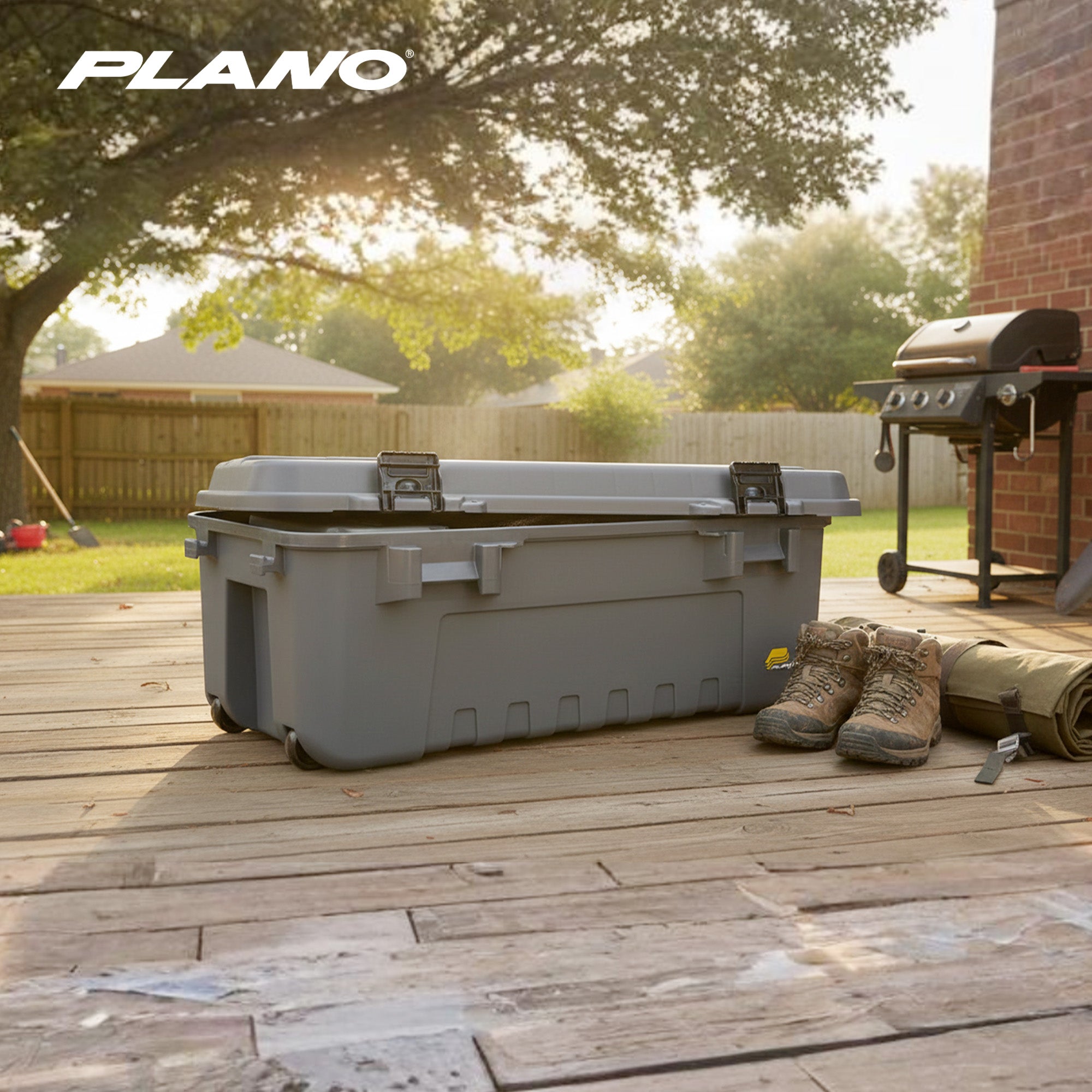 Plano 3 Pack Storage Trunk with Wheels, Lockable Sportsman Box (Open Box)