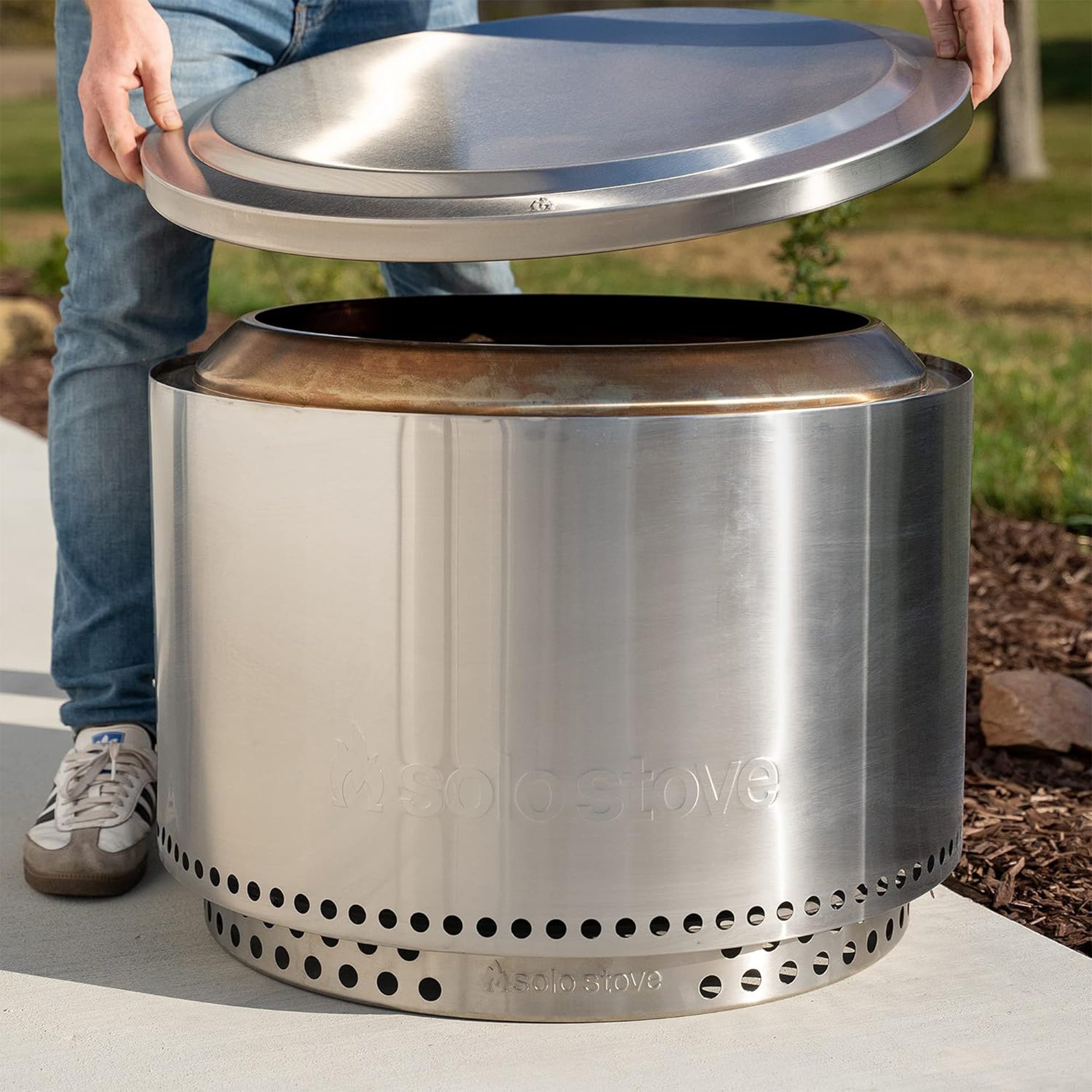 Solo Stove Yukon Fire Pit Lid, Round Stainless Steel Cover, Accessory Only