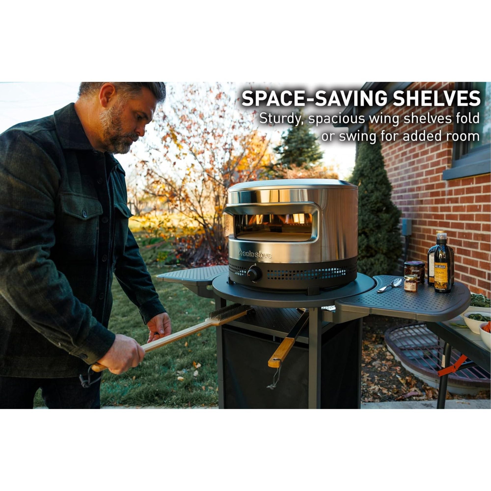 Solo Stove Pizza Oven Cart for Outdoor Pi Pizza Ovens, Portable Pizza Oven Table