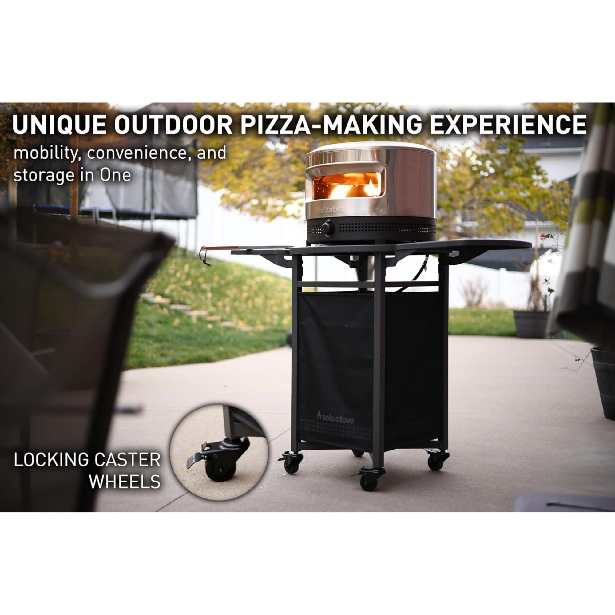 Solo Stove Pizza Oven Cart for Outdoor Pi Pizza Ovens, Portable Pizza Oven Table
