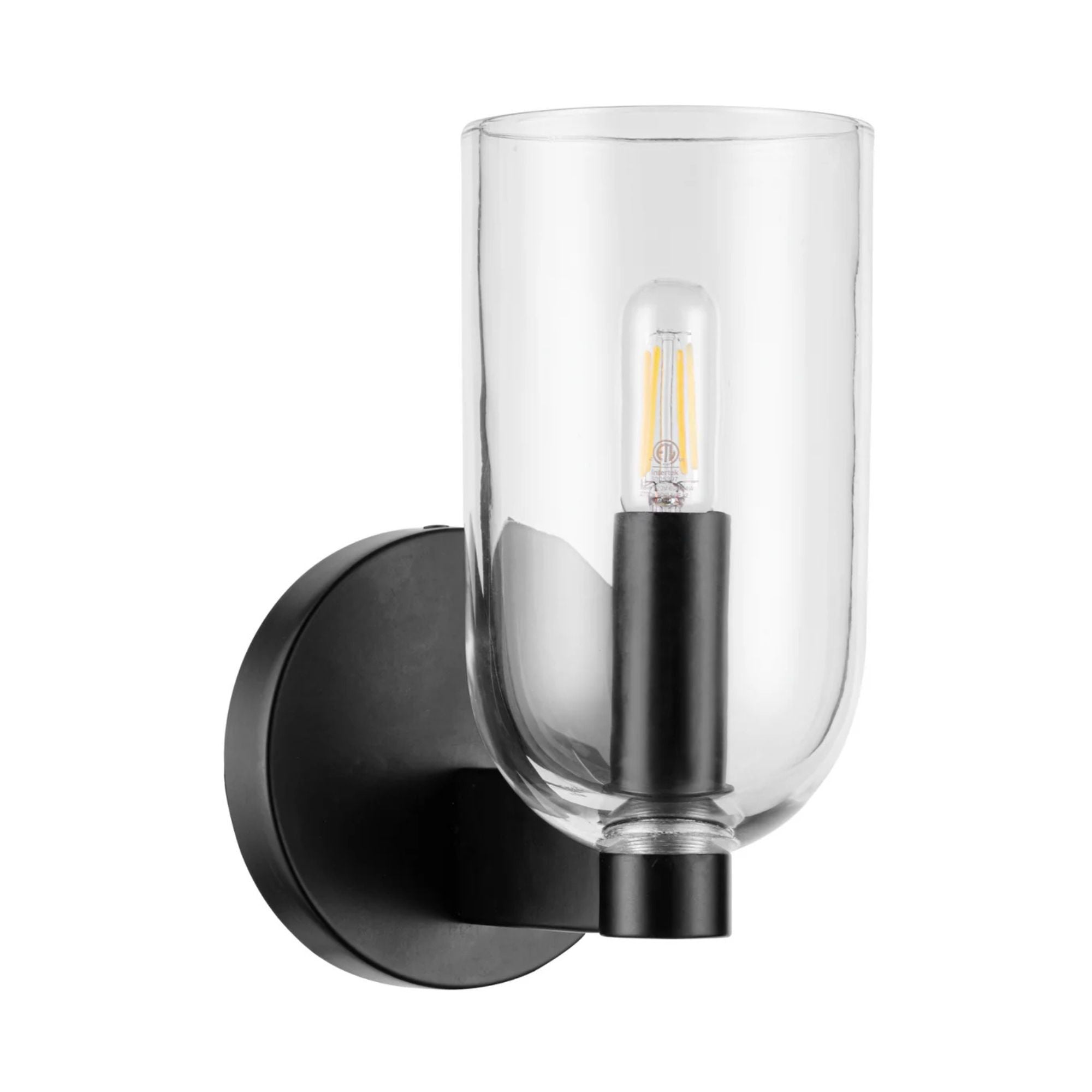 Prominence Home Hansley 1 Light Wall Sconce for Hallways or Bedrooms, Black - VMInnovations