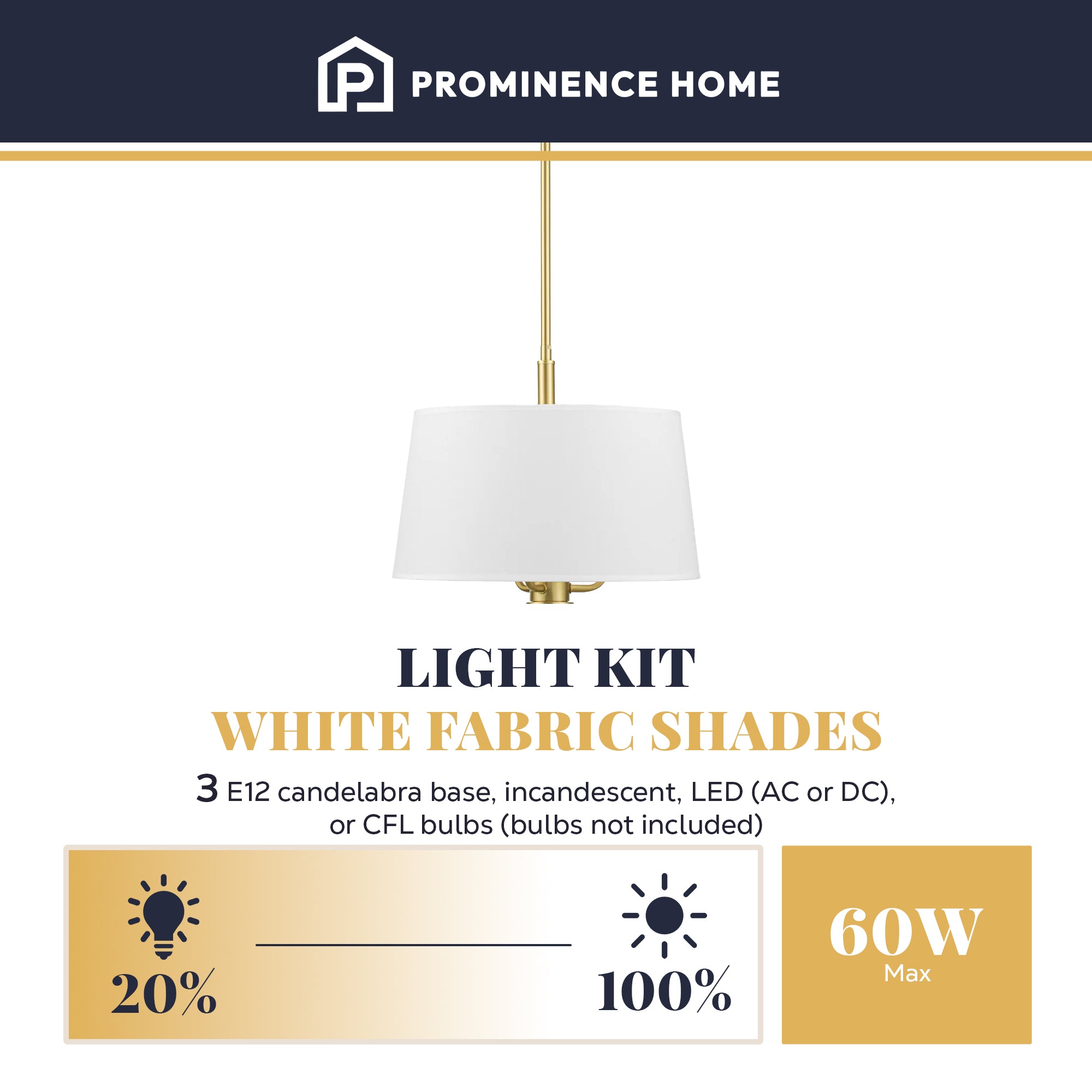 Prominence Home Billet 3 Light Semi Flush Convertible Pendant, Brushed Gold - VMInnovations