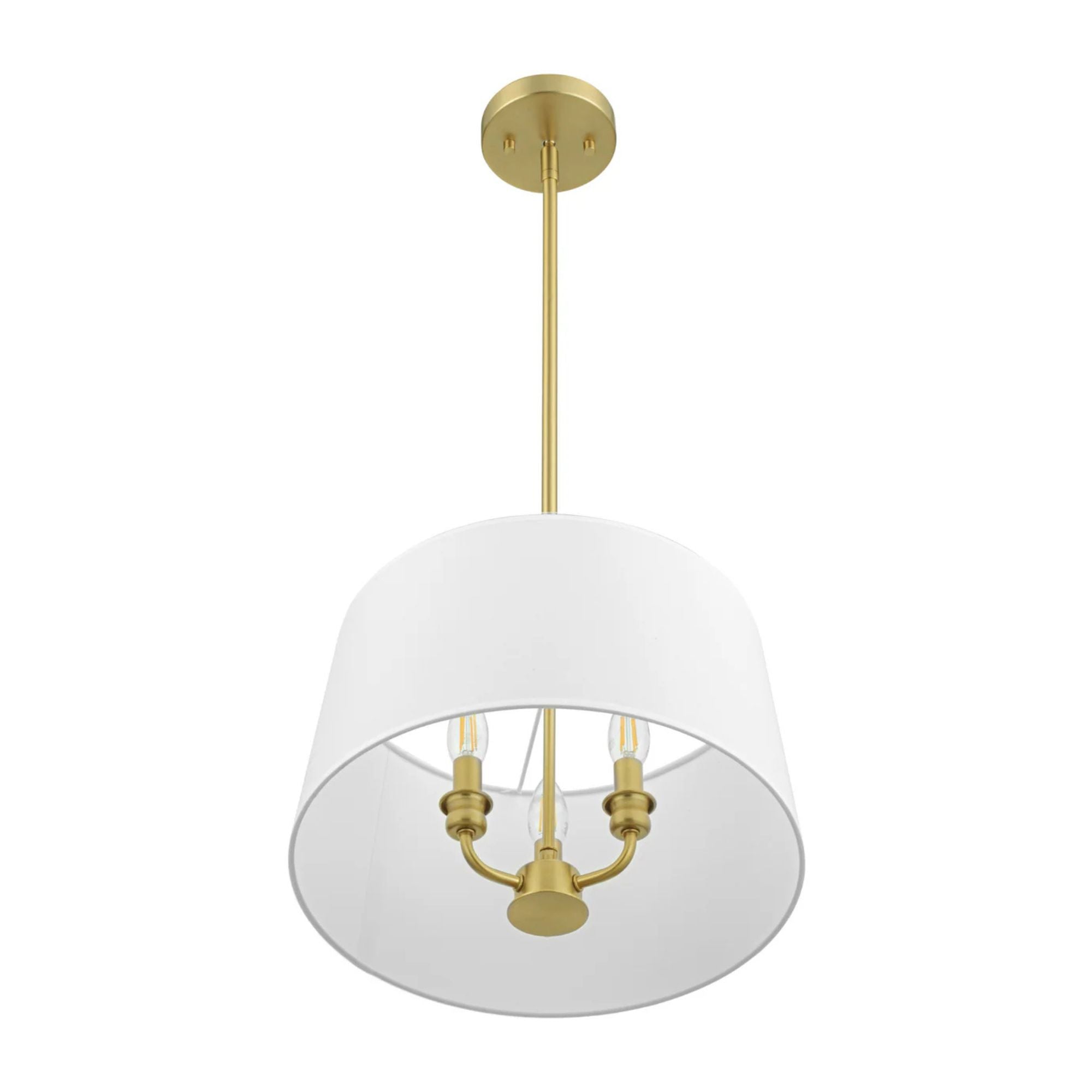 Prominence Home Billet 3 Light Semi Flush Convertible Pendant, Brushed Gold - VMInnovations