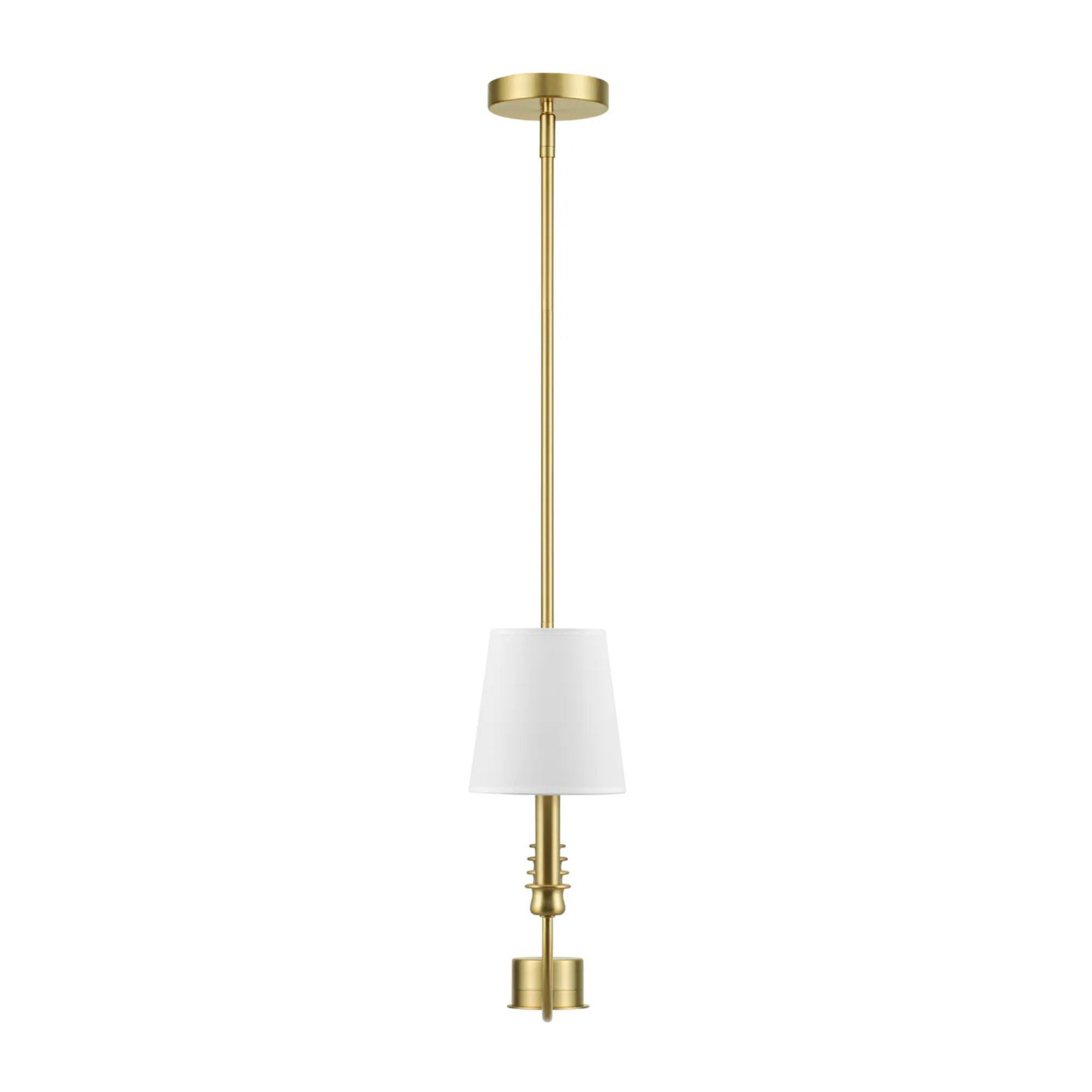 Prominence Home Bilet 4 Light Linear Chandelier with Fabric Shades, Brushed Gold