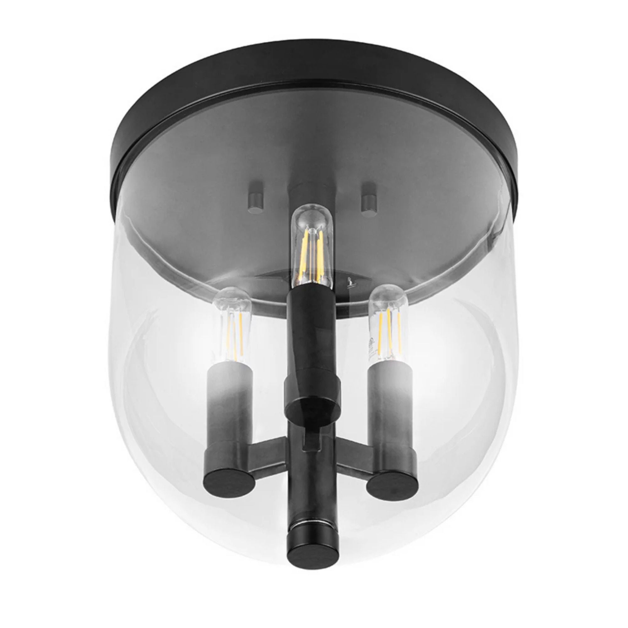 Prominence Home Hansley 3 Light Flush Mount Ceiling Light Fixture, Matte Black - VMInnovations