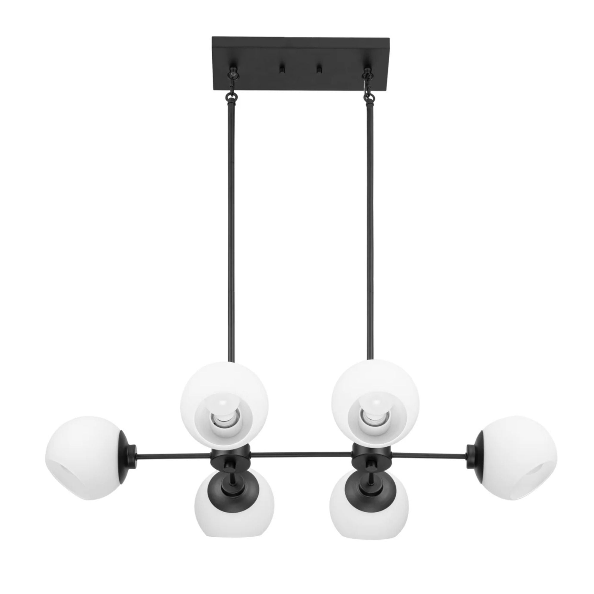 Prominence Home Stoll 6-Light Chandelier with Opal Glass Globes, Matte Black