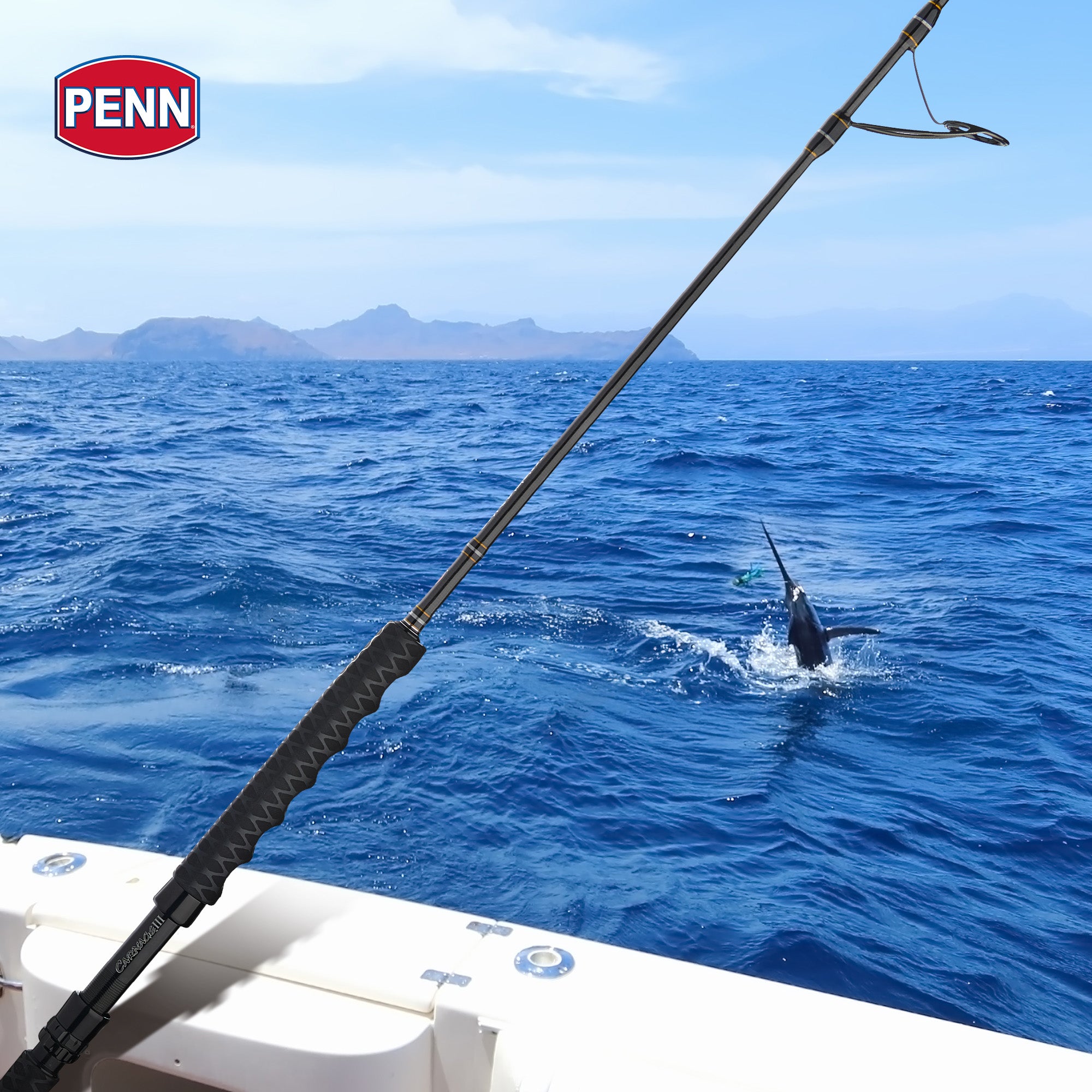 PENN Carnage III Spinning Jigging Rod, 6'4" Fishing Pole, Medium Heavy Power - VMInnovations