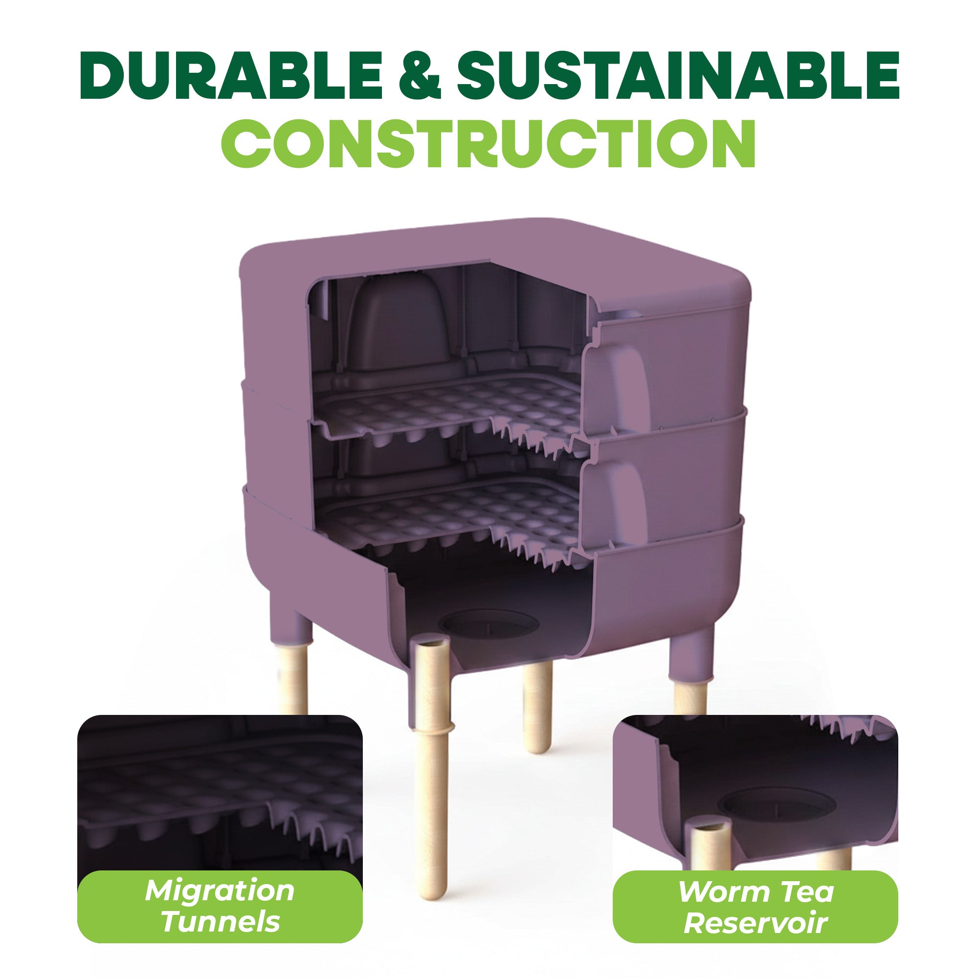 FCMP Outdoor Essential Living Worm Composter Bin, 4-Tray Indoor System(Open Box)