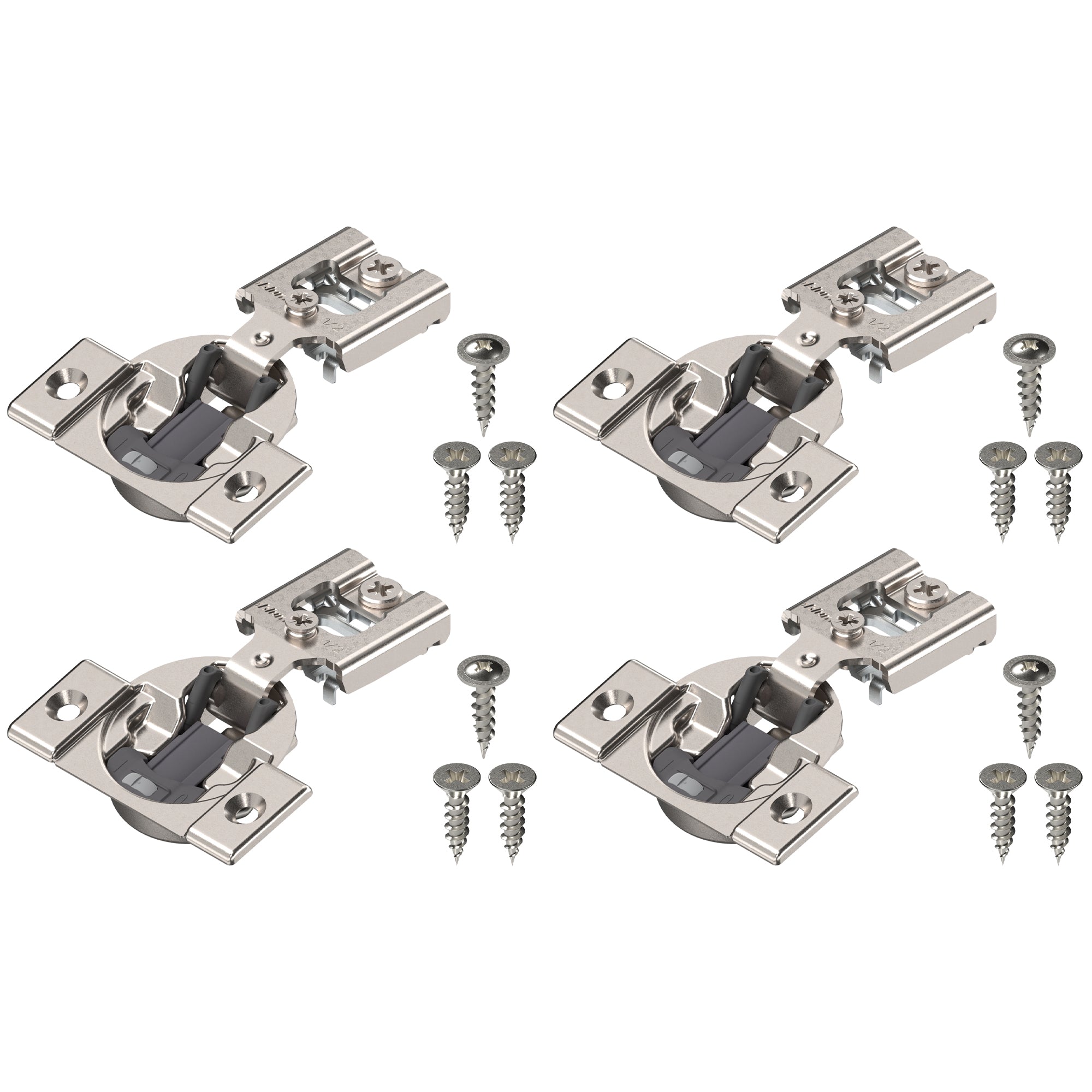 Blum COMPACT BLUMOTION Hinge (2 Kits), 1/2" Overlay, 105° Opening Angle, Steel, Integrated Soft-Close Hinges for Face Frame Cabinets