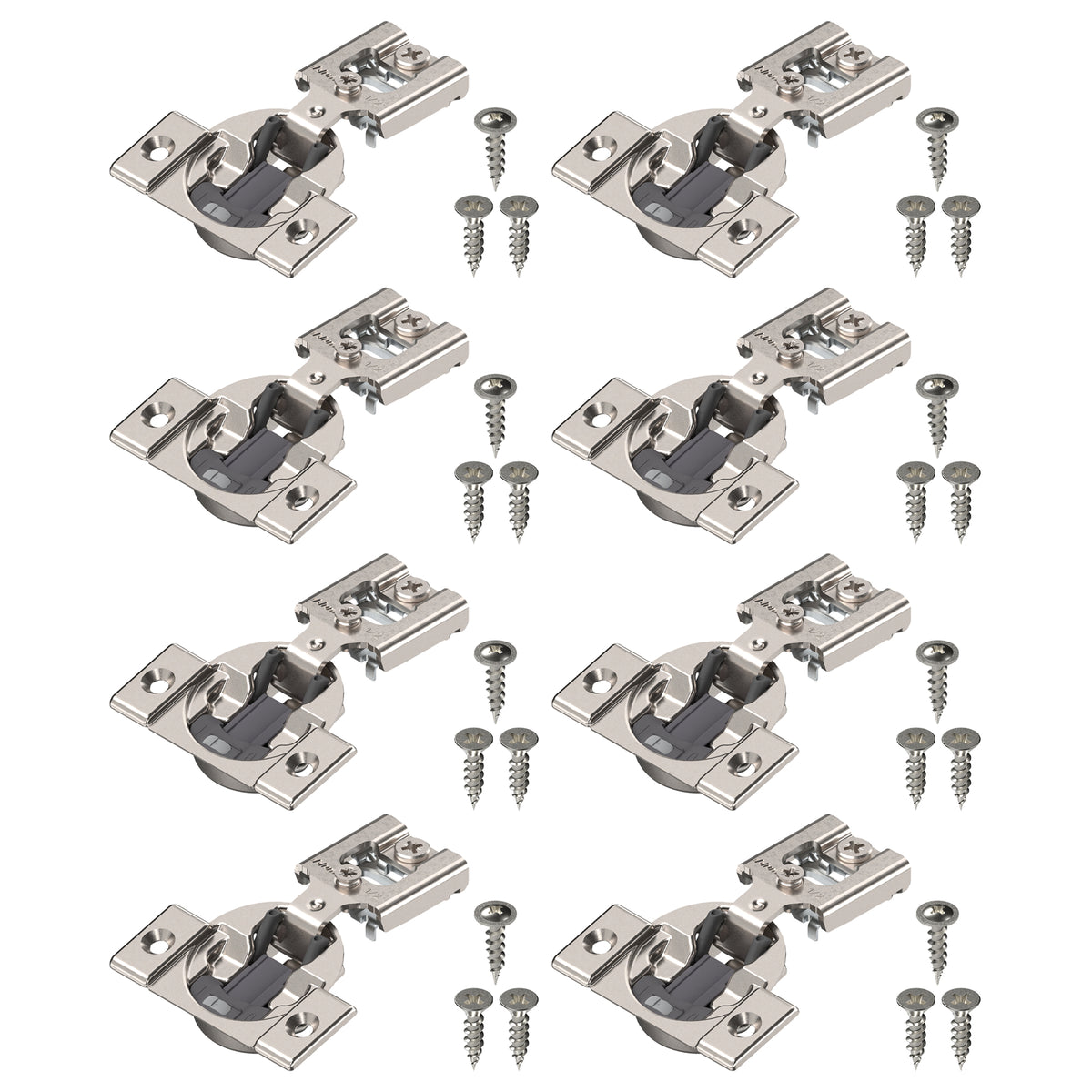 Blum COMPACT BLUMOTION Hinge (4 Kits), 1/2" Overlay, 105° Opening Angle, Steel, Integrated Soft-Close Hinges for Face Frame Cabinets