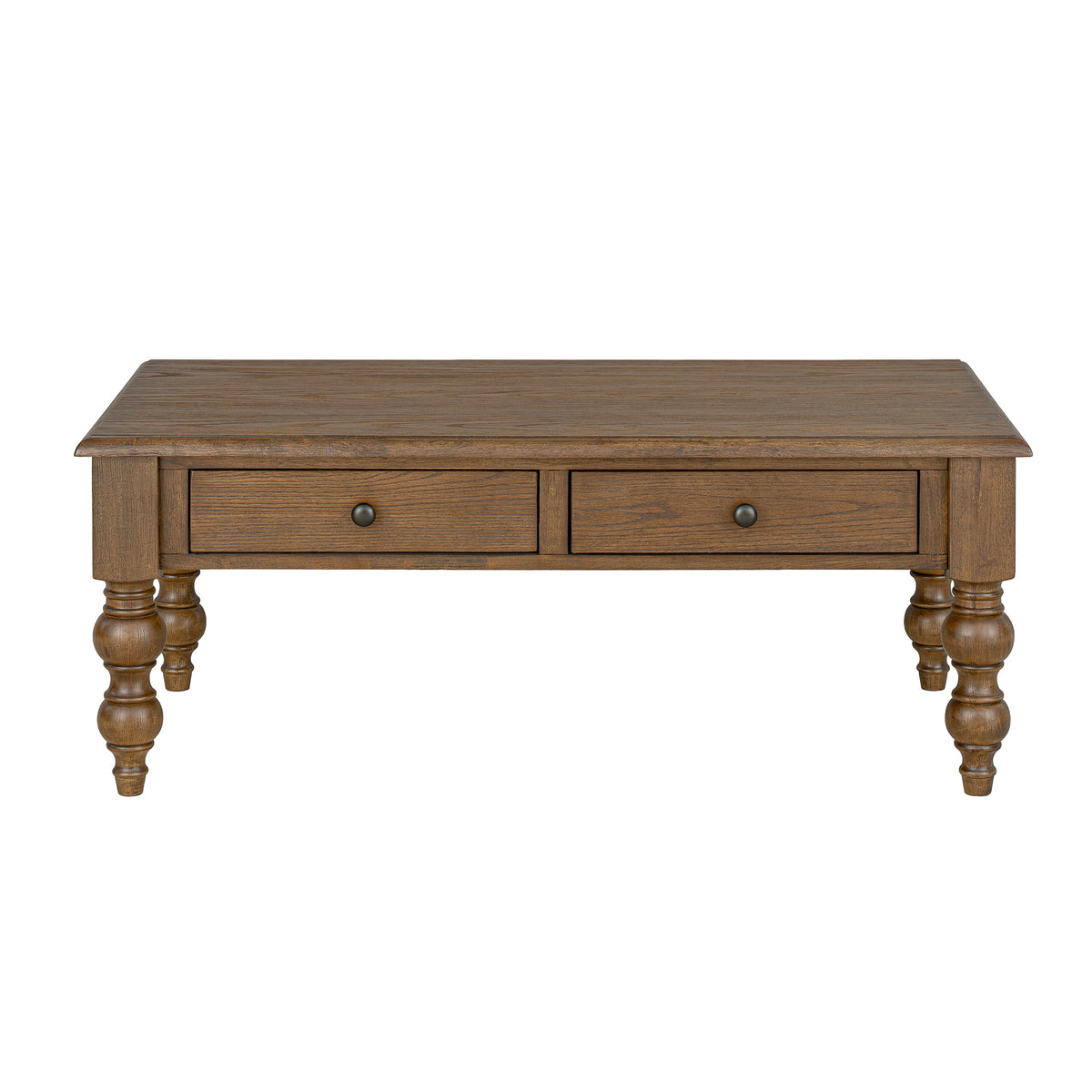 ROME + OAK Stratford Rectangular Wood Coffee Table with Drawers, Walnut
