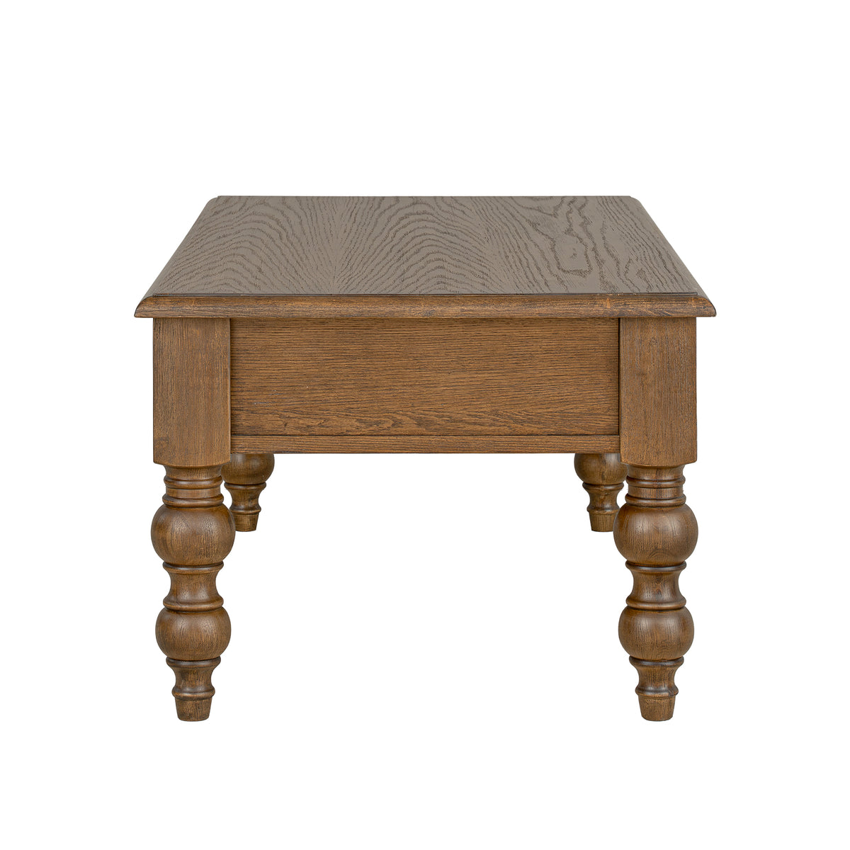 ROME + OAK Stratford Rectangular Wood Coffee Table with Drawers, Walnut