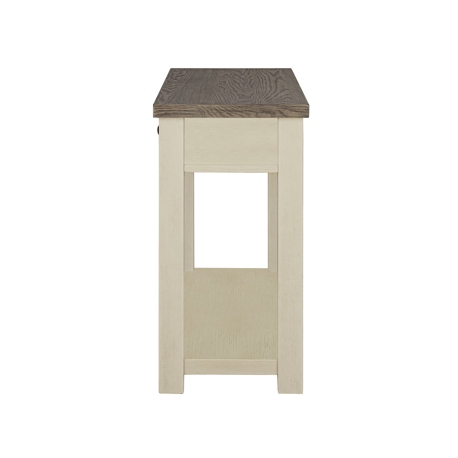 ROME + OAK Tate Farmhouse Wooden Console Table, Accent Furniture, Brown & Cream