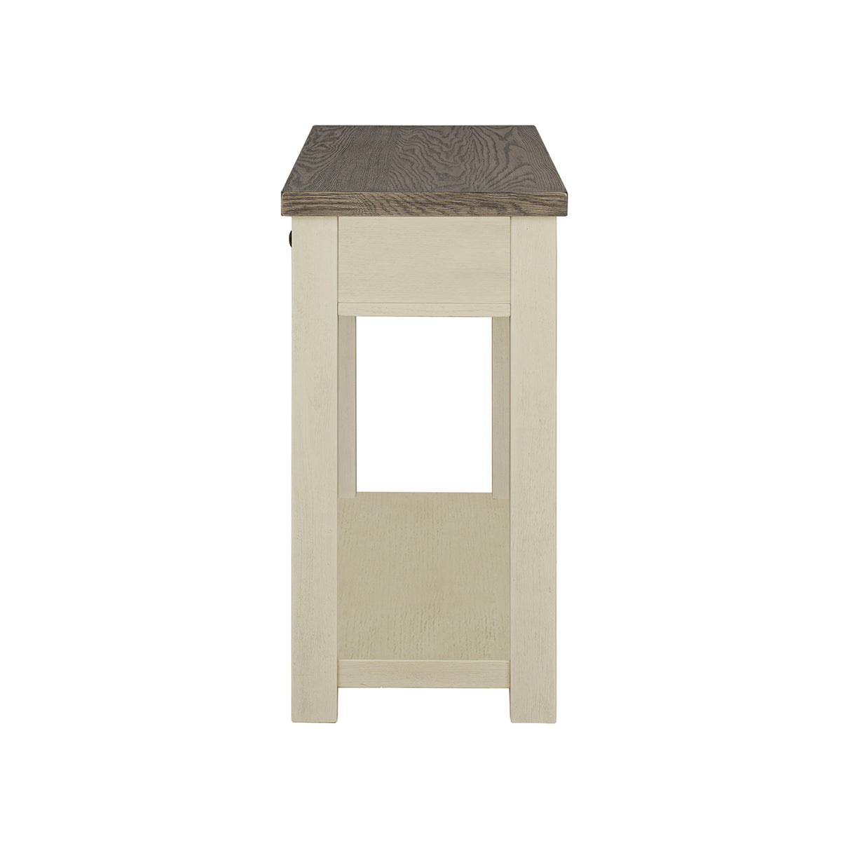 ROME + OAK Tate Farmhouse Wooden Console Table, Accent Furniture, Brown & Cream