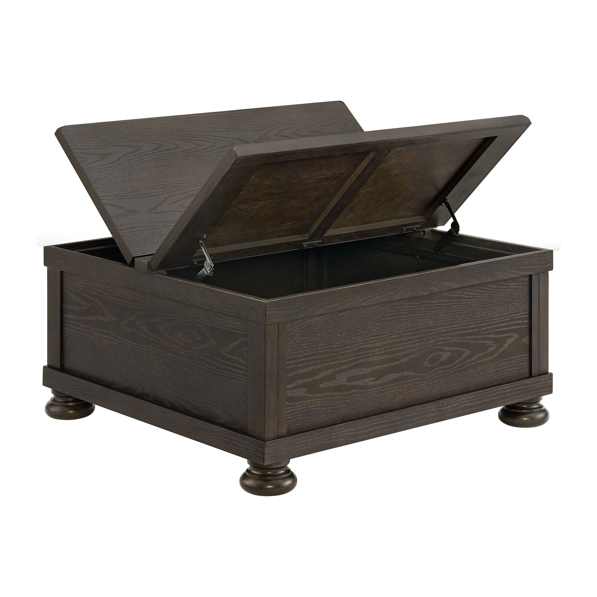 ROME + OAK Stratford Storage Cocktail Table with Manual Lift Top, Walnut Oak - VMInnovations